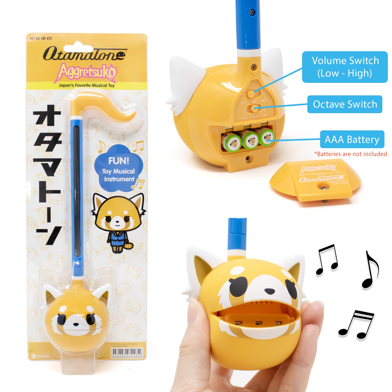 Otamatone Classic Aggretsuko Happy Sweet [Officially Licensed Sanrio] Japanese Character Electronic Musical Instrument Portable