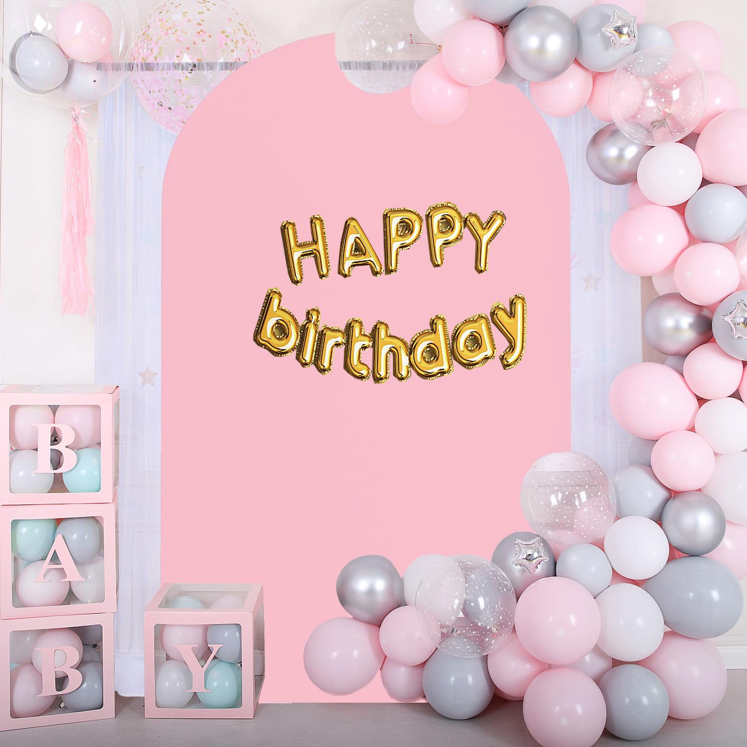 Spandex Fitting 6 Ft Pink Arch Covers For Arch Backdrop Stand   Jkdmjf Wedding Birthday Party Ceremony Banquet Engagement Photo