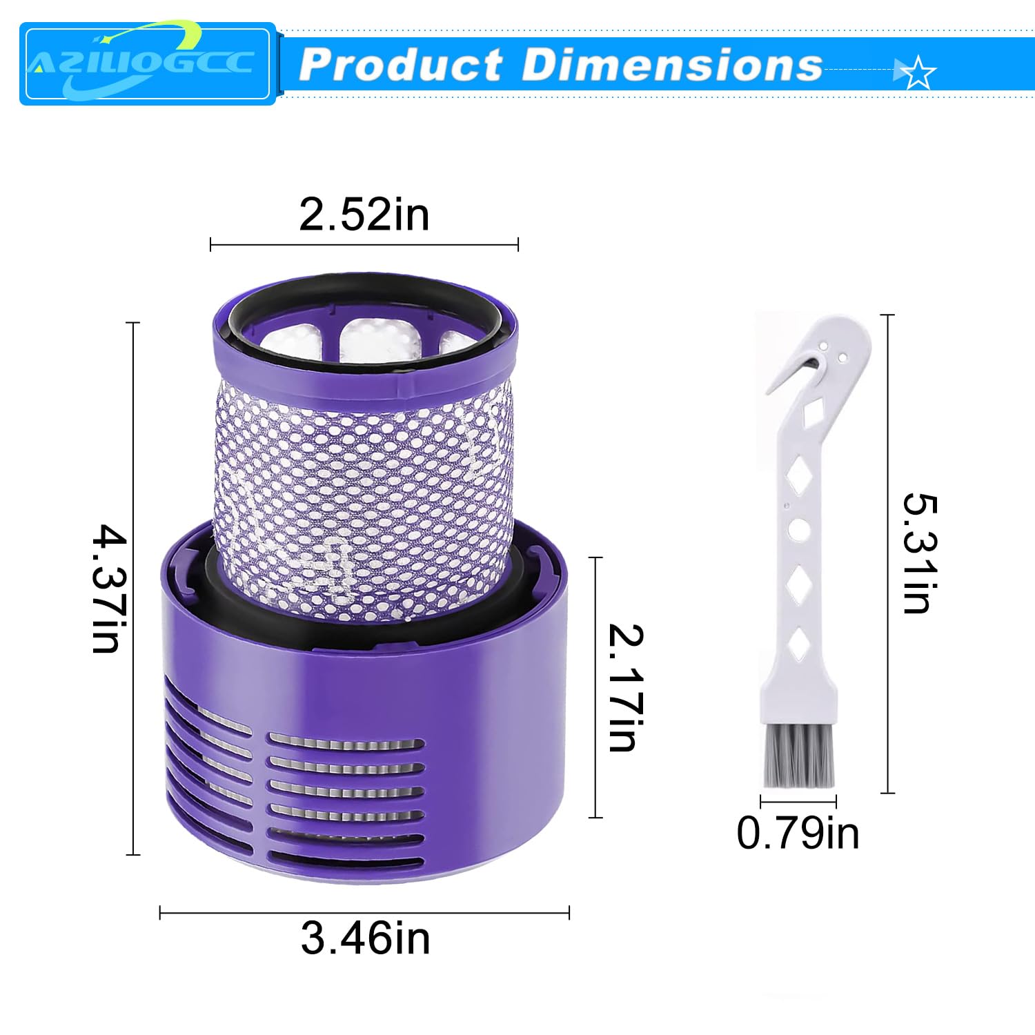 2 Pack V10 Filters Replacement Compatible With Dyson V10 Cyclone Series, V10 Absolute, V10 Animal, V10 Total Clean, Sv12,Part No