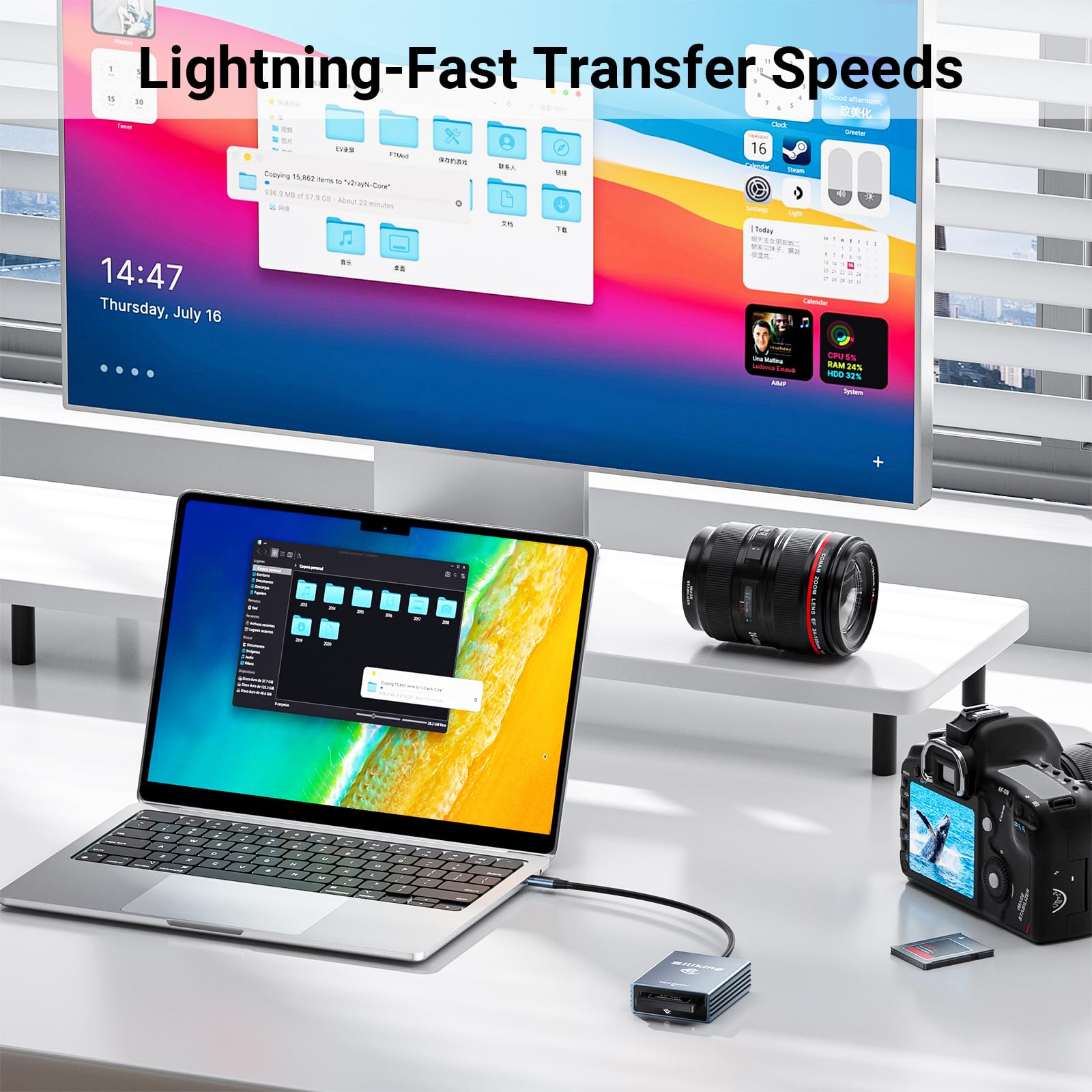 Ultra Fast Cfexpress Type B Card Reader | 10Gbps Usb 3.1 Gen2 | Universal Compatibility For Cf, Xqd, Cf Express Cards | Plug & P