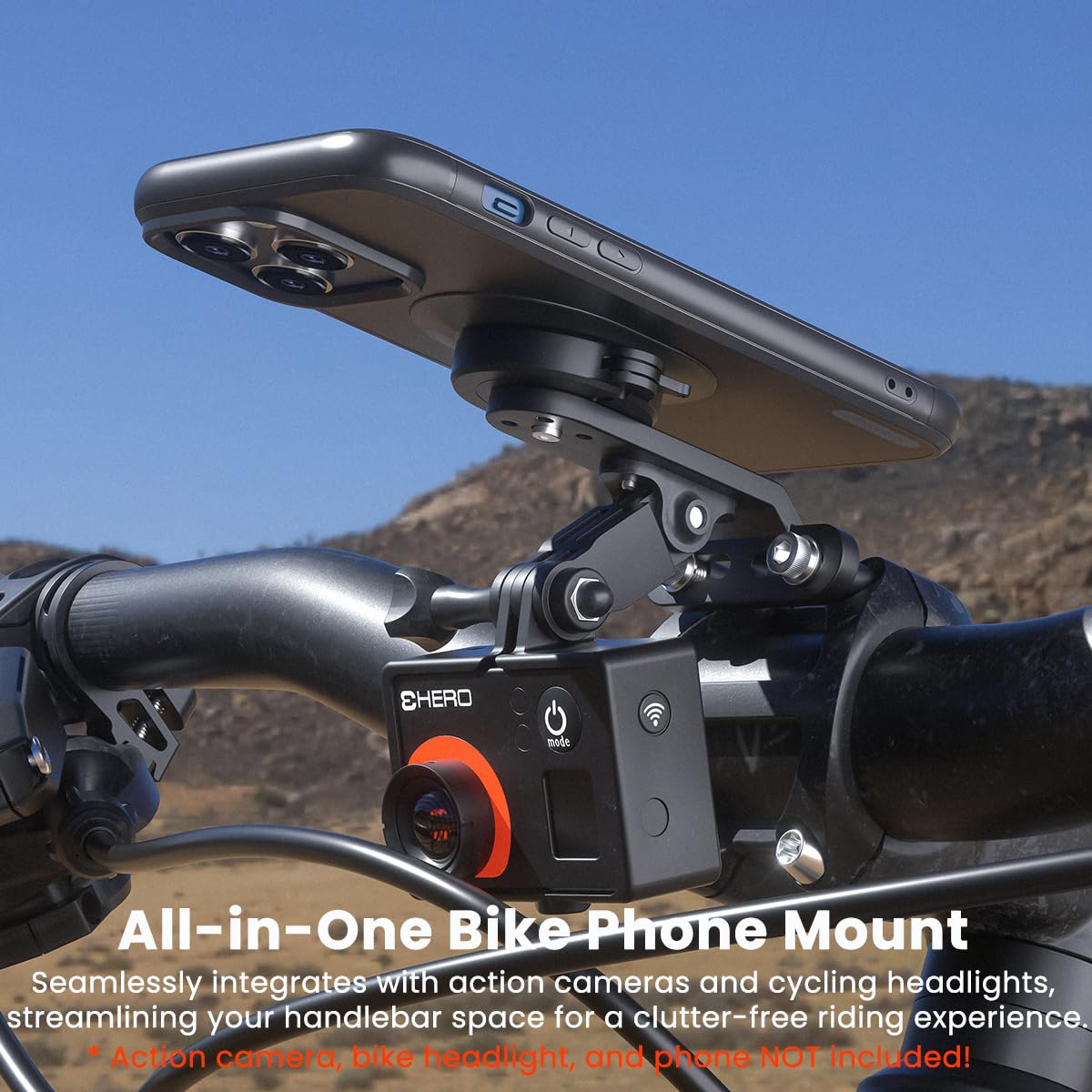 Sincetop Mountain Bike Phone Mount, Out Front Bcycle Cell Phone Holder - 1S Quick Lock And Release Aluminum Stem/Handlebar Phone