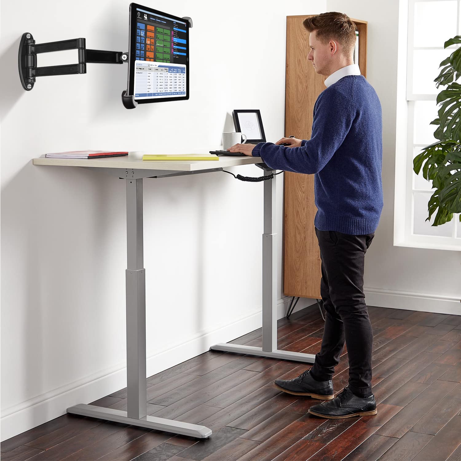 Mippko Foldable Tablet Wall Mount Holder For 9.5~14.5' Ipad/Nexus/Lg G Pads/E Reader/Fire Hd/Switch/Surface Pro,360�Adjustable Extension Articulating Arm Swivels Mount