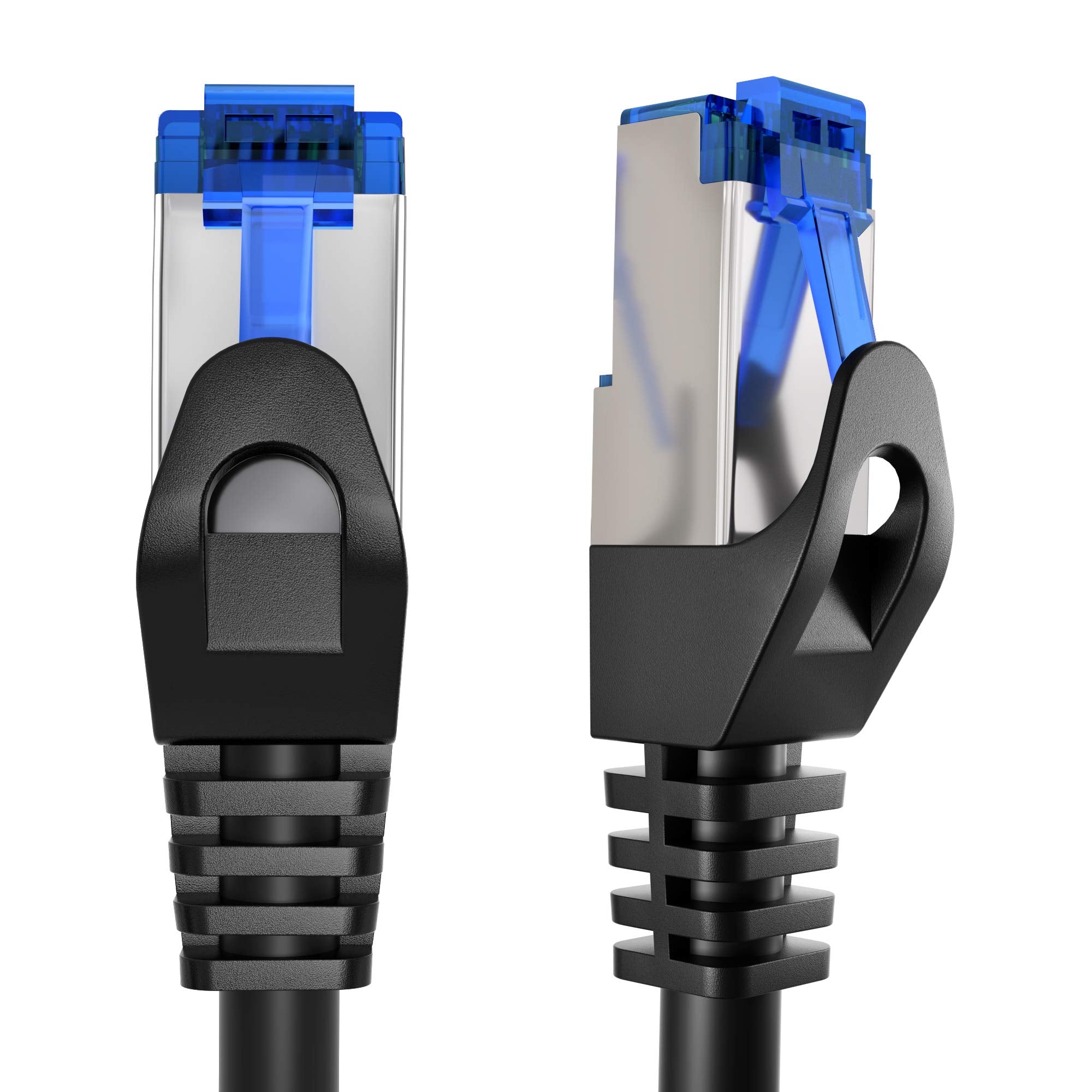 Kabeldirekt Network Cable � Transmits Maximum Fiber Optic Internet Speed � Network, Ethernet Cable/Lan Cable � 10Ft � Available In 1 100Ft � For Gigabit Network, Router/Modem, Rj45 (Black/Silver)