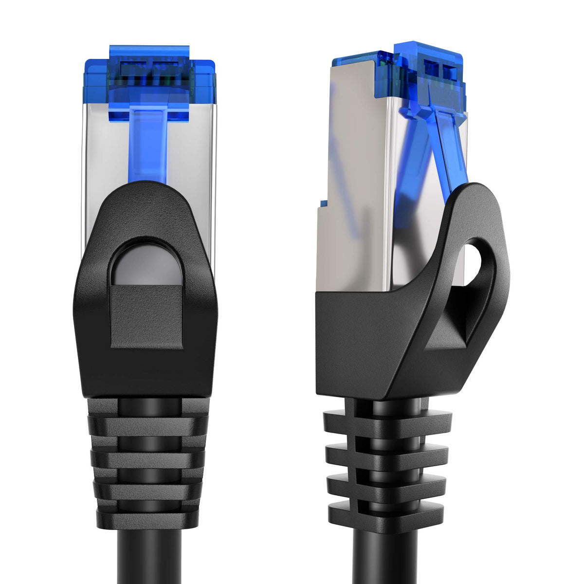 Kabeldirekt Network Cable � Transmits Maximum Fiber Optic Internet Speed � Network, Ethernet & Lan Cable � 100Ft � Available In 1 100Ft � For Gigabit Networks, Router/Modem, Rj45 (Black/Silver)