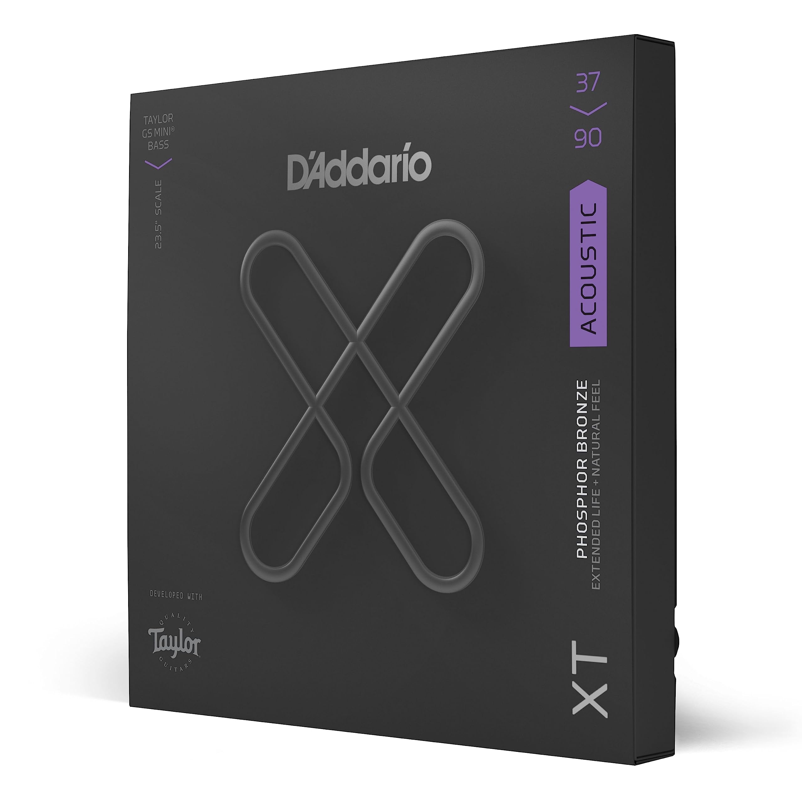 Daddario Coated Acoustic Bass Guitar Strings - Xtb3790Gs - Xt Bass Phosphor Bronze, Custom Light, Gs Mini, 37-90