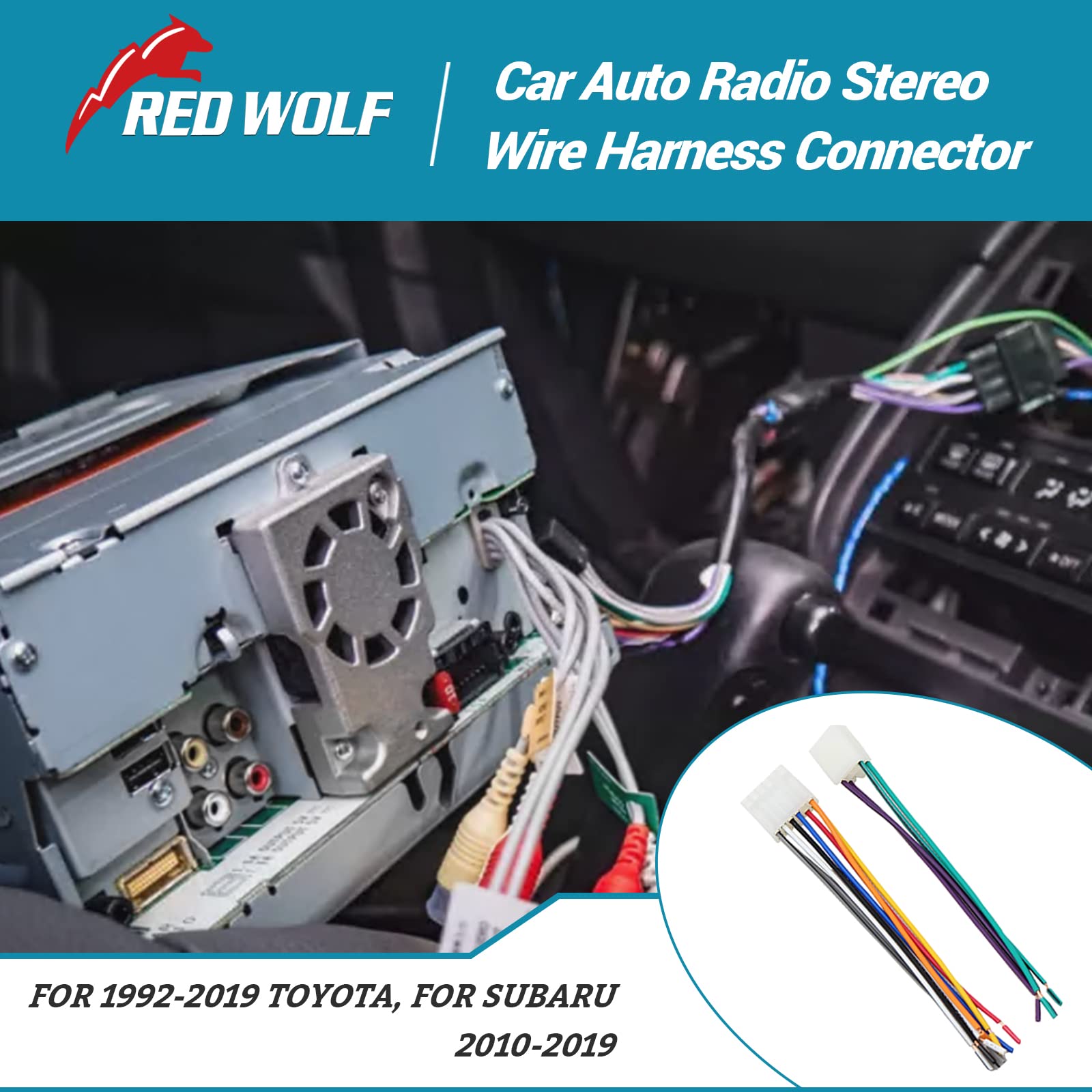 Red Wolf Car Radio Reverse Wiring Harness Adapter Select For Toyota Corolla 1987 2010, Tundra 1999 2017, Scion 2005 2018, Lexus 1990 2003 Non Jbl System, Replace Oem Stereo Wire Cable Plug