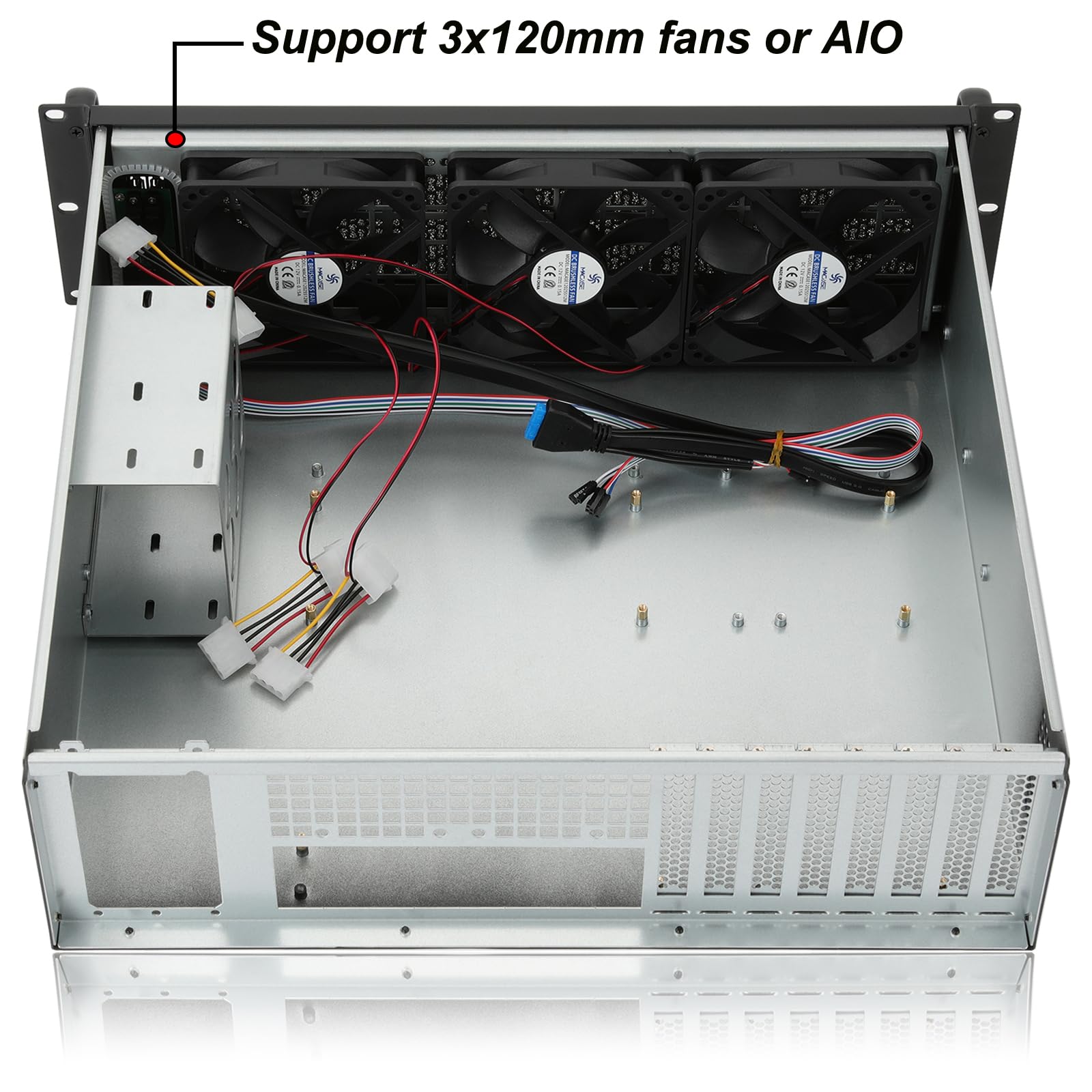 Rackchoice 3U Rackmount Server Chassis Support Liquid Cooling Compatibility Up To Elevated 360Mm Radiator Support Sfx Psu