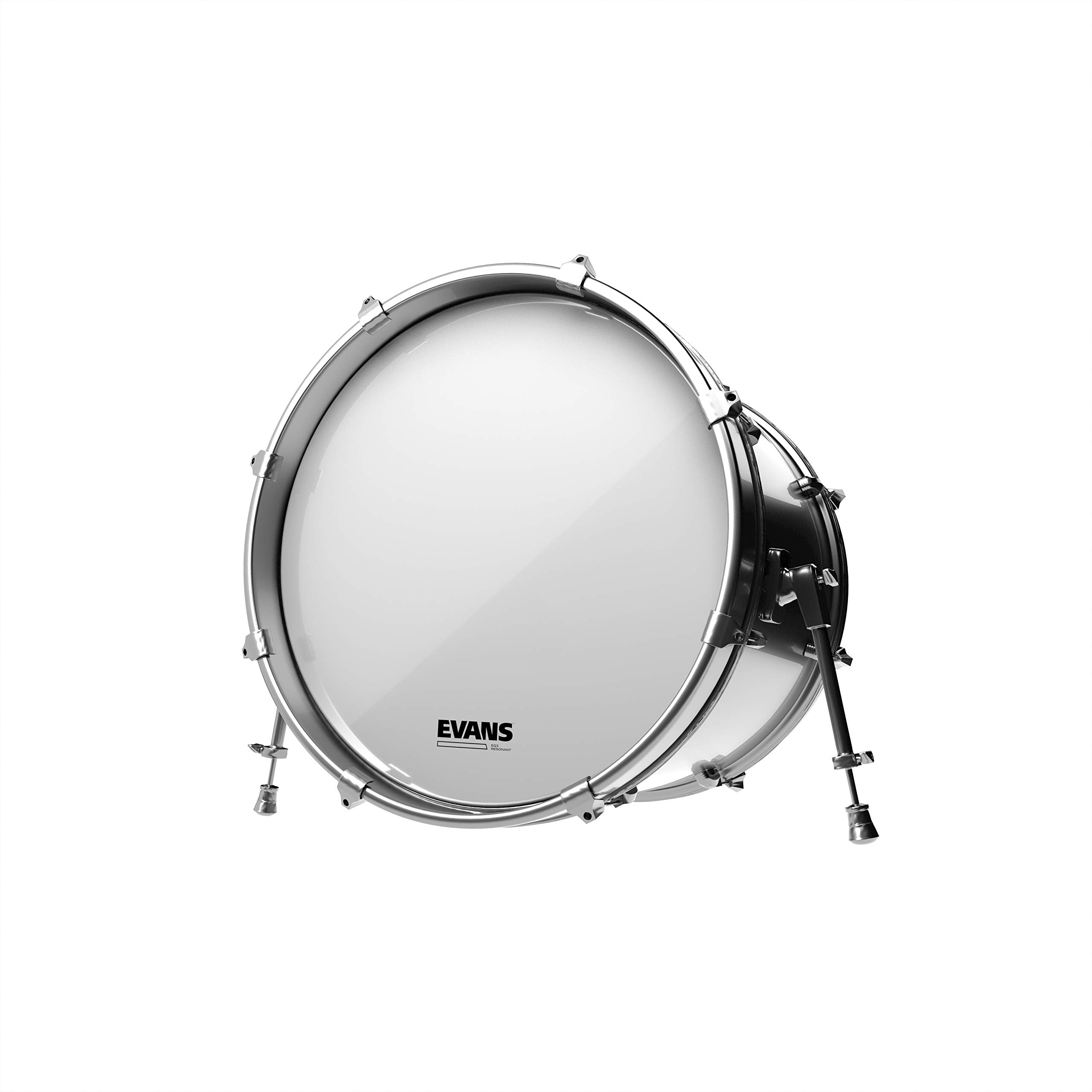 Evans Eq3 Resonant Smooth White Bass Drum Head, No Port, 16 Inch