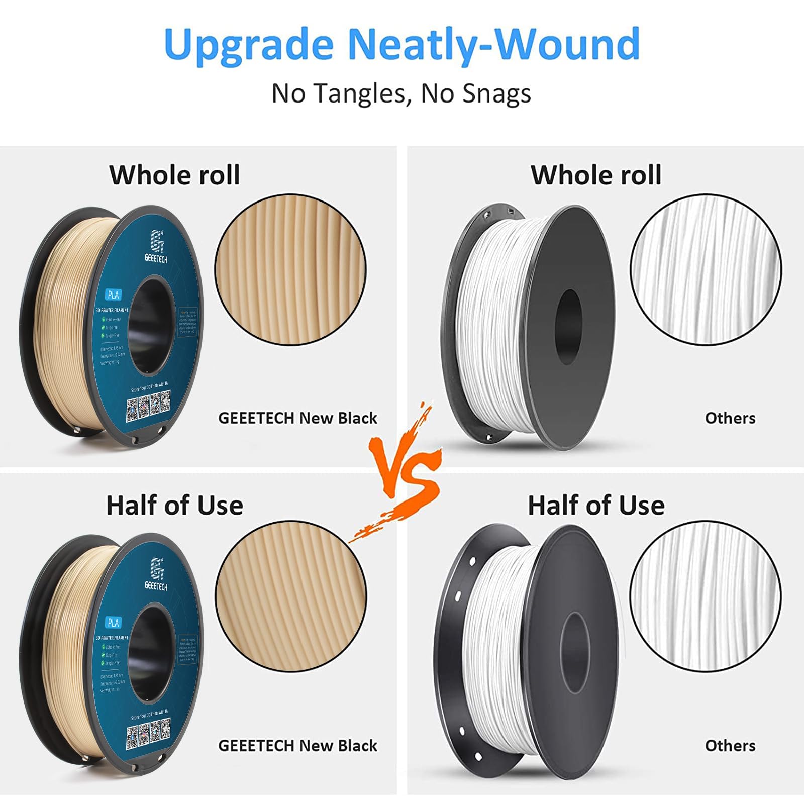 Geeetech Pla Filament 1.75Mm Bone White 3D Printer Filament 1Kg(2.2Lbs),Neatly Wound Bone Pla Filament,Dimensional Accuracy +/