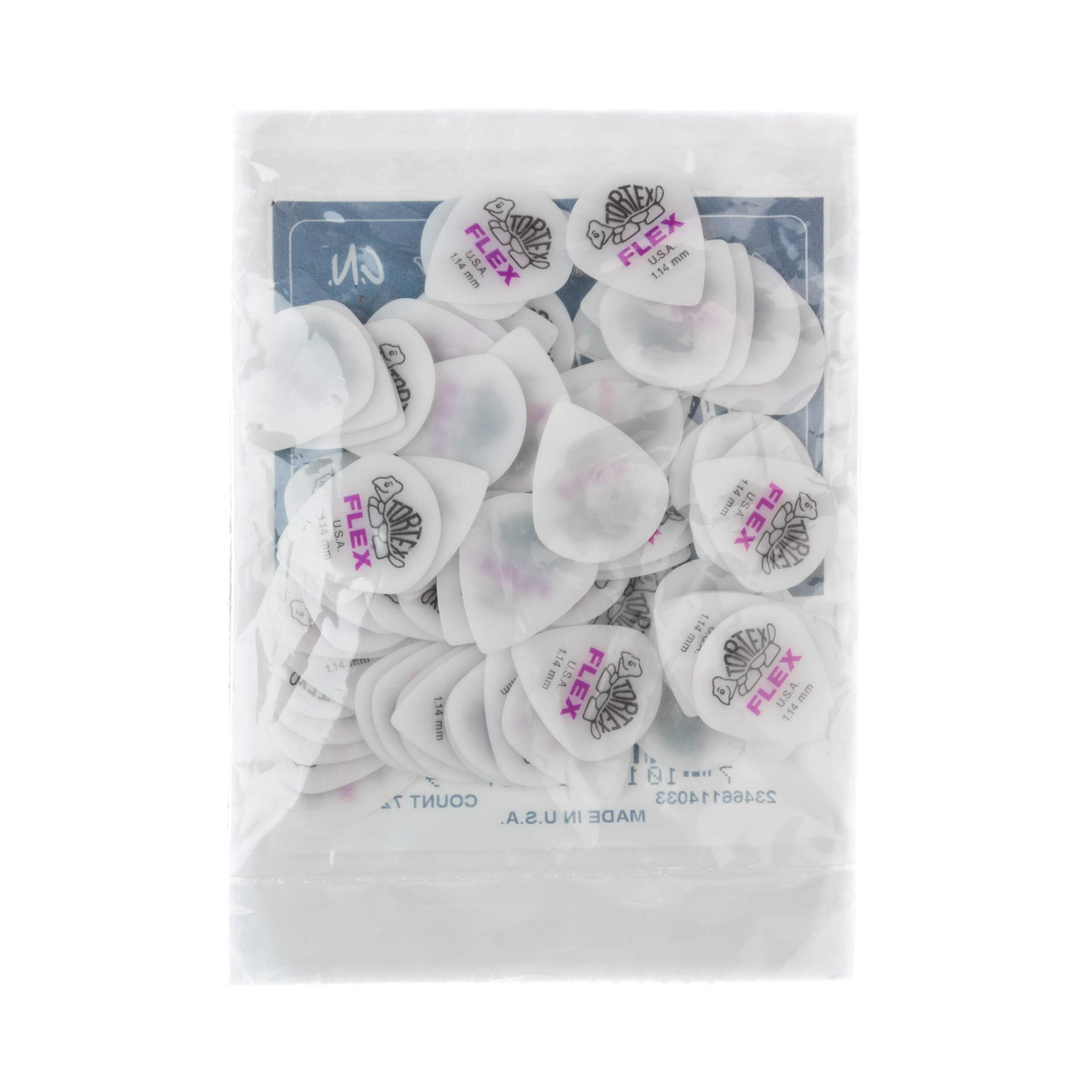 Jim Dunlop Tortex Flex Jazz Iii Xl 1.14Mm 72 Pack Guitar Picks (466R1.14)