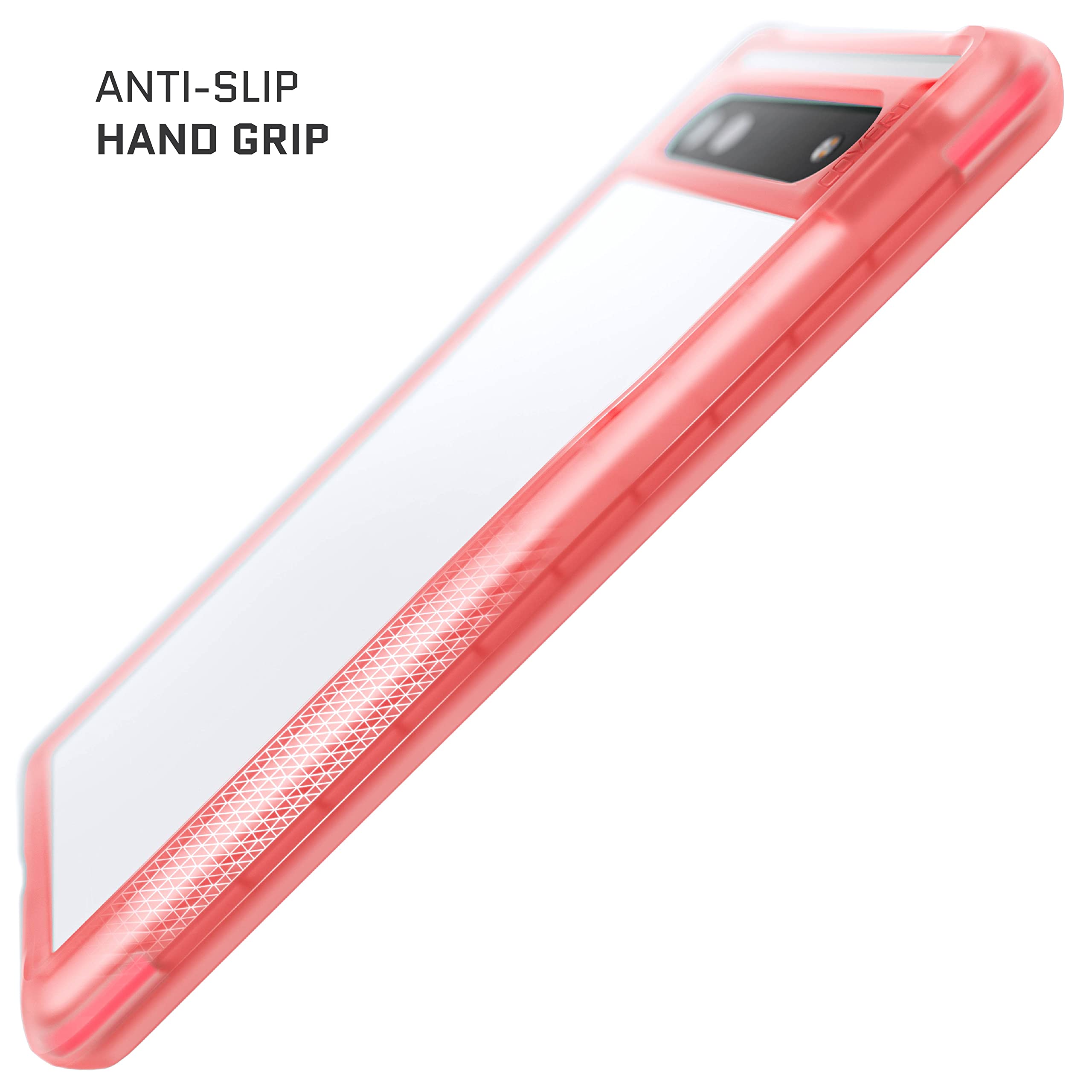 Ghostek Covert Clear Pink Pixel 6A Case For Women With Advanced Anti Yellowing Design Shockproof Drop Protection Premium Slim Li