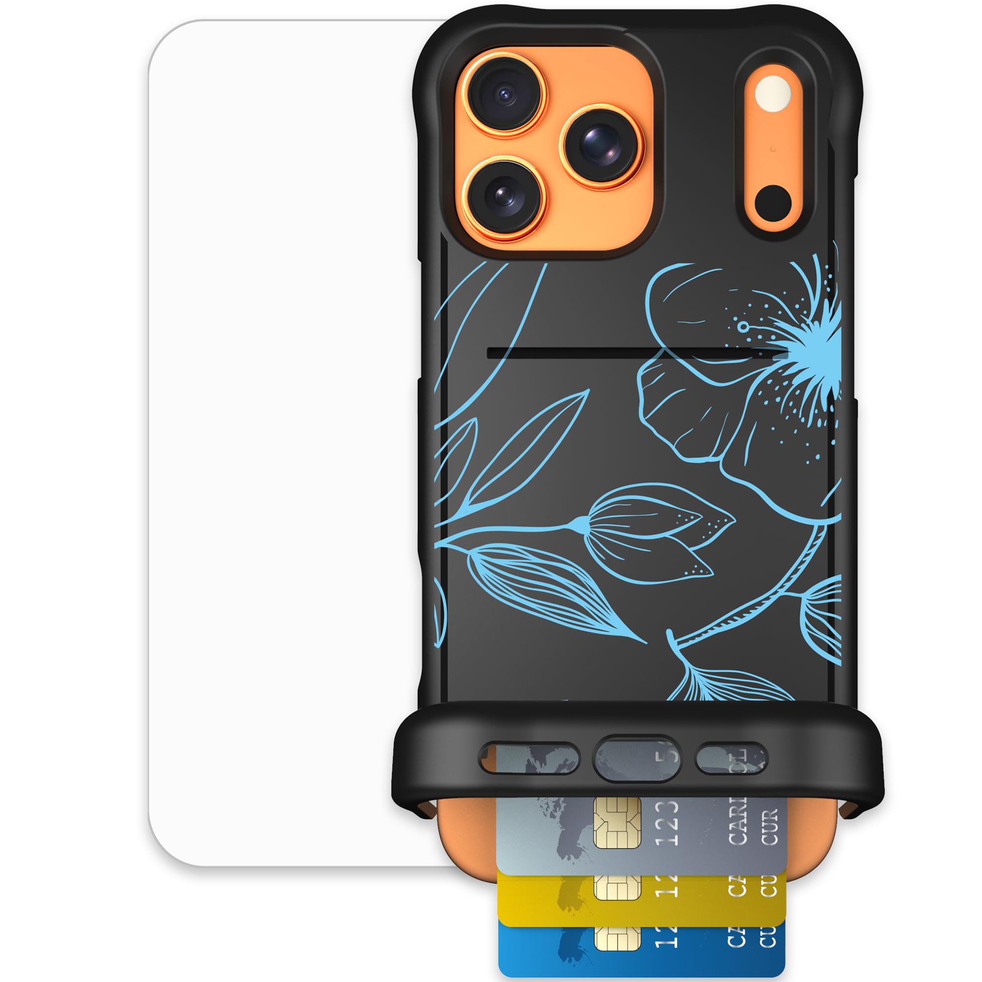 Scooch for iPhone 17 Pro Max Case with Card Holder, Wingmate Wallet Case with Hidden Card Slot and RFID Protection, Bundled with
