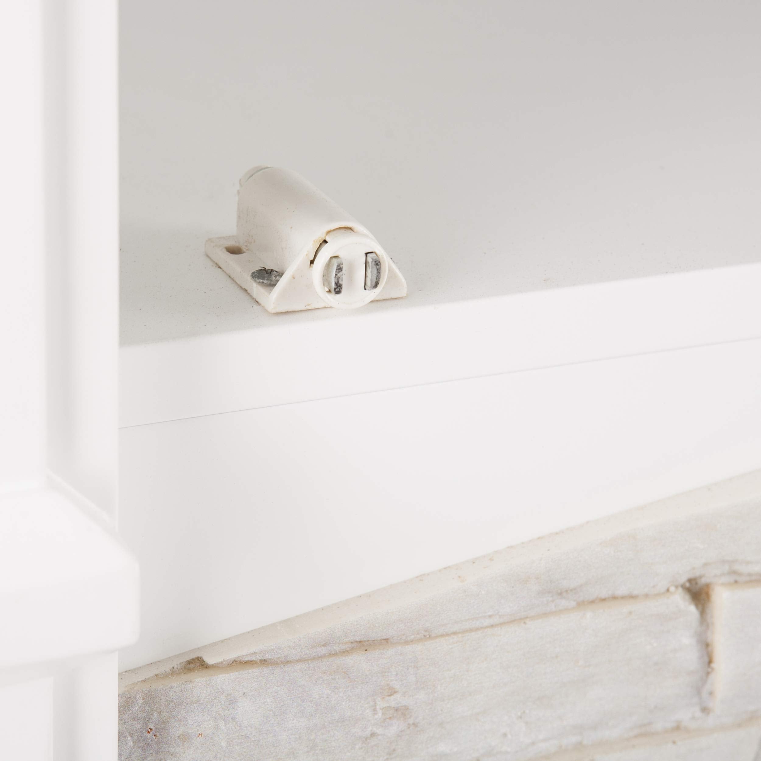 Seneca Electric Media Fireplace - White W/White Faux Stone