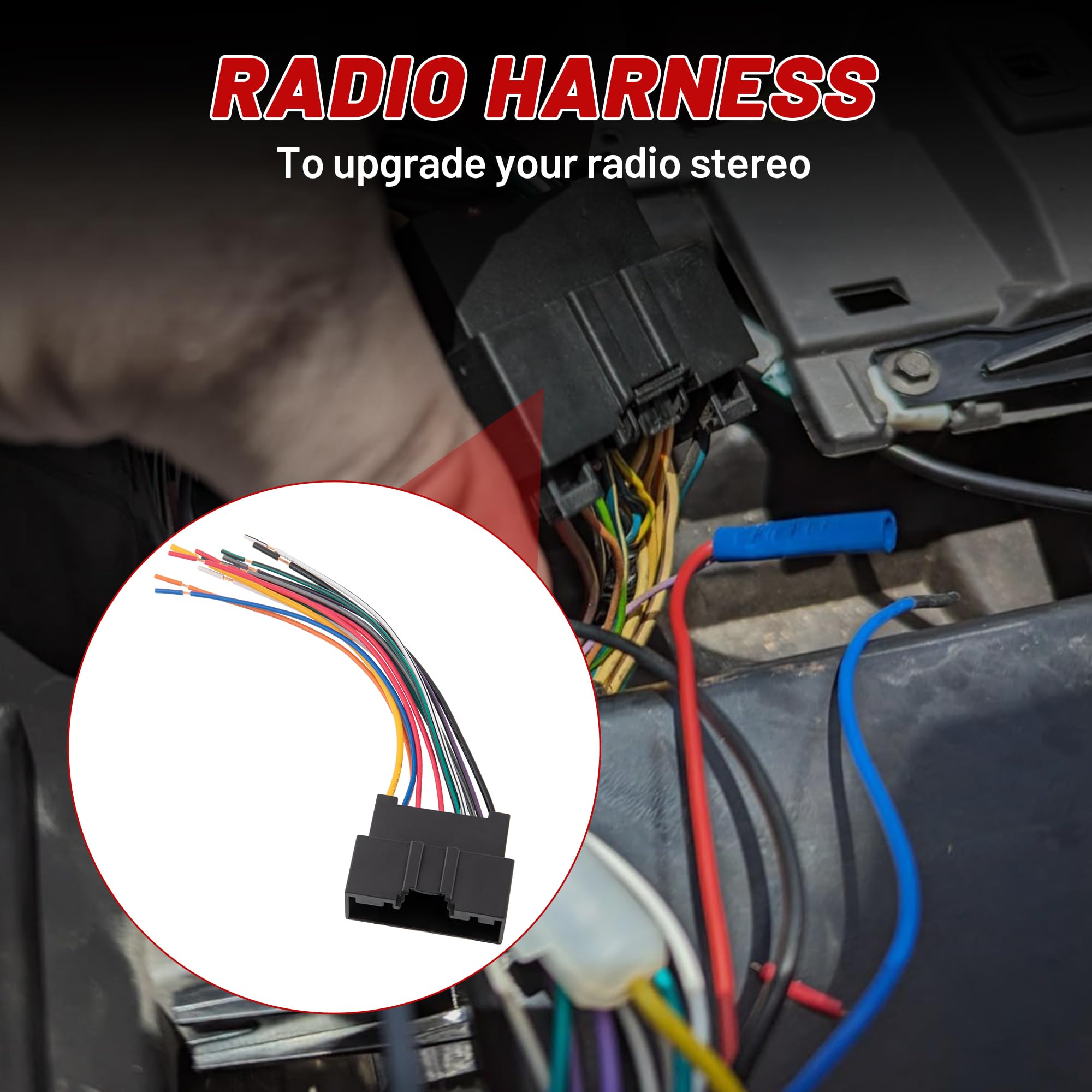 Red Wolf Car Stereo Wiring Harness Compatible With Ford Transit 2014 2019, 2013 2018 Ford Fiesta, 2013 2017 Ford Focus Install Aftermarket Radio Cable Adapter For Amp System