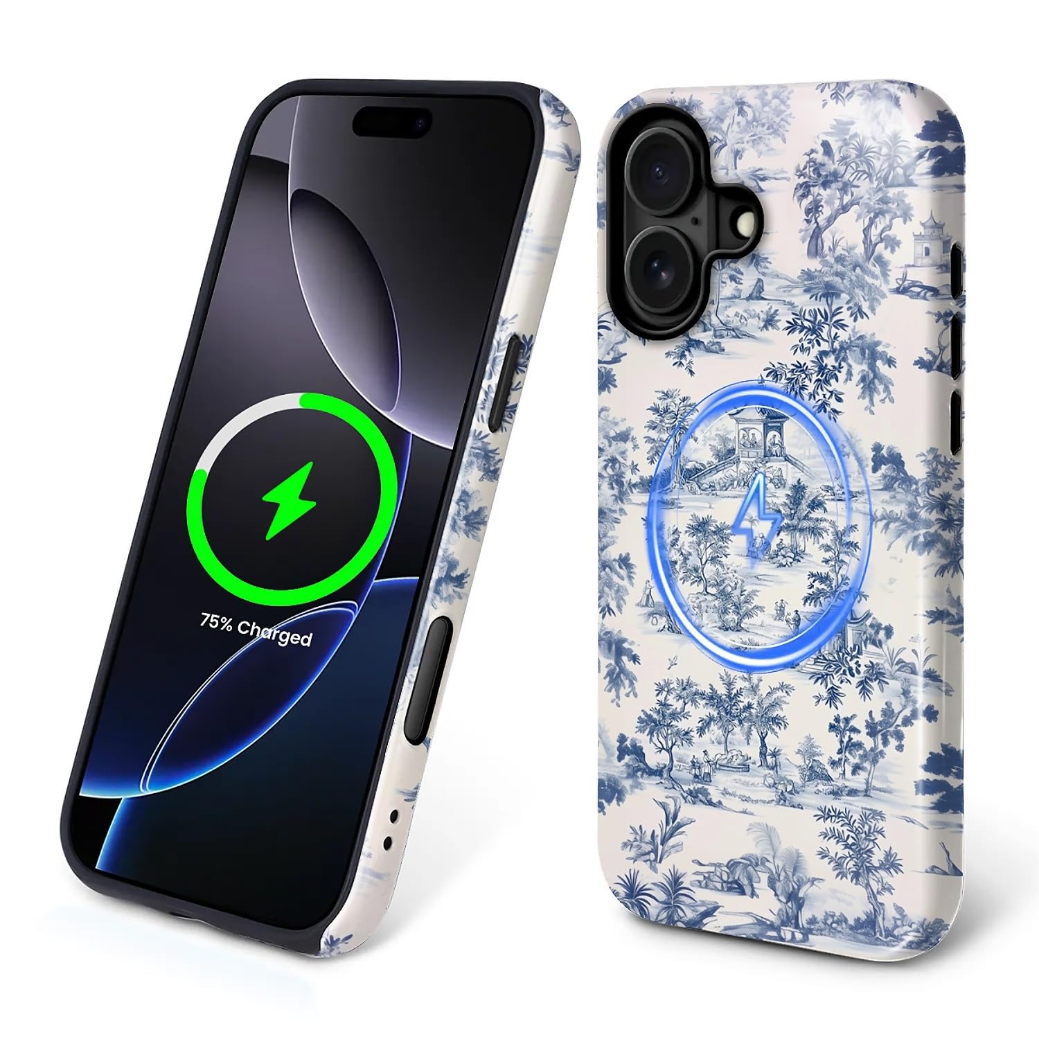 Flivro Magnetic Case for iPhone 16, Compatible with Magsafe,PC Hard Shell & Silicone Inner Bumper, Anti-Scratch Full-Body Cover 