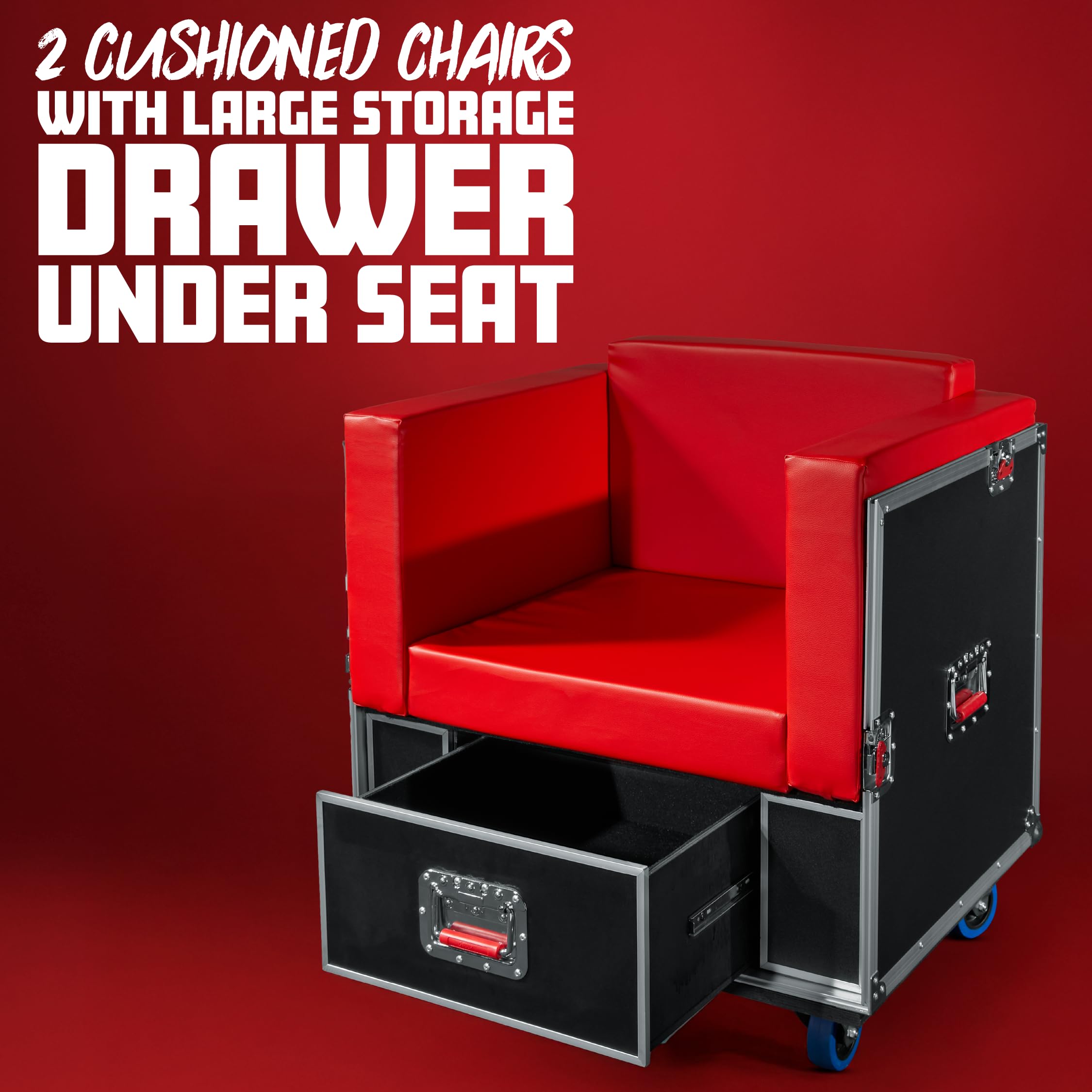 Gator Cases G-Tour Portabable Lounge Furniture Set, Ata Road Styled Case Breaks Down Into (2) Chairs, (2) Ottomans, And Table (G