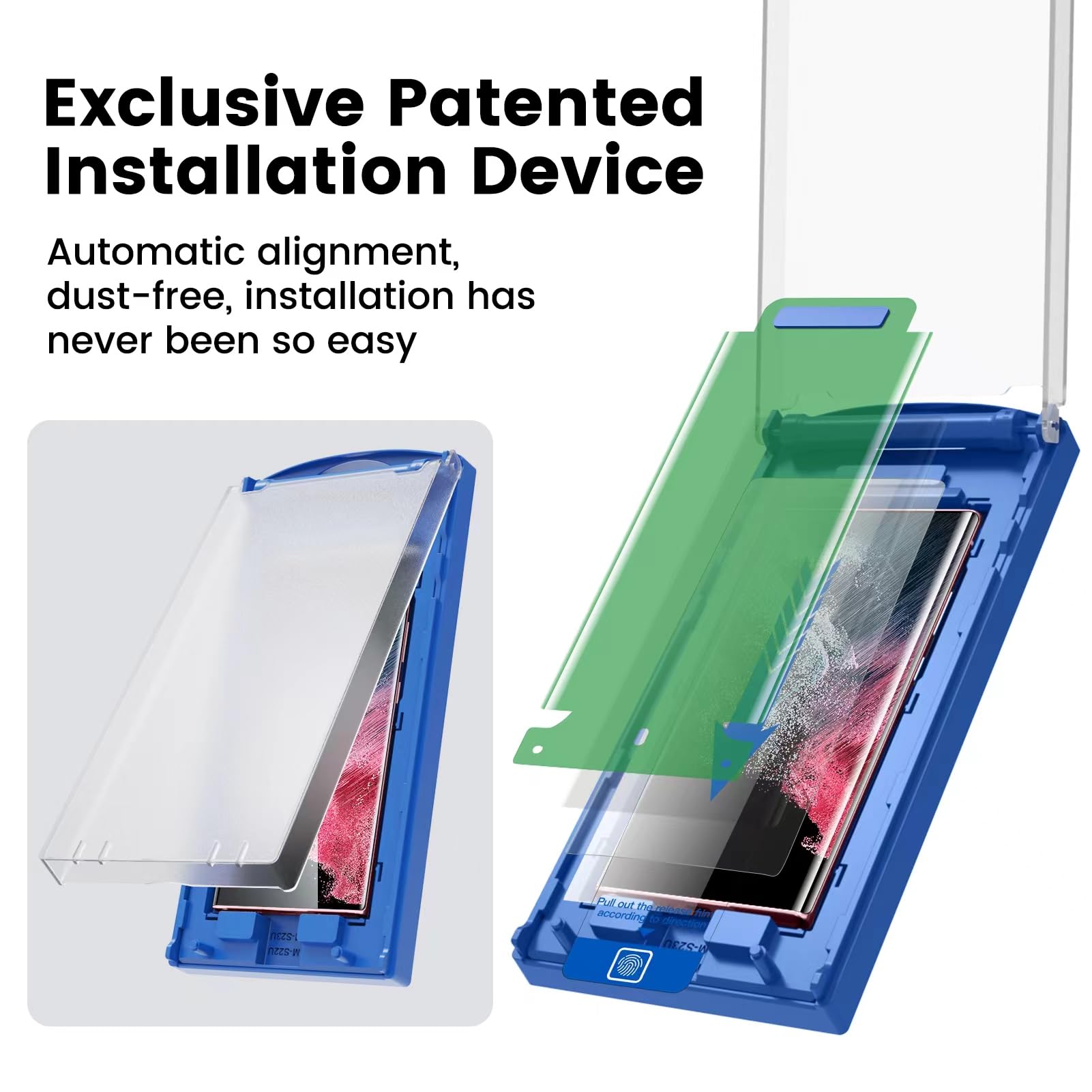 Mohave 2 Pack [Auto Alignment/Dust Removal] Screen Protector For Samsung Galaxy S22 Ultra 5G 6.8?, 3D Curved Hd Clear Film, 7H H