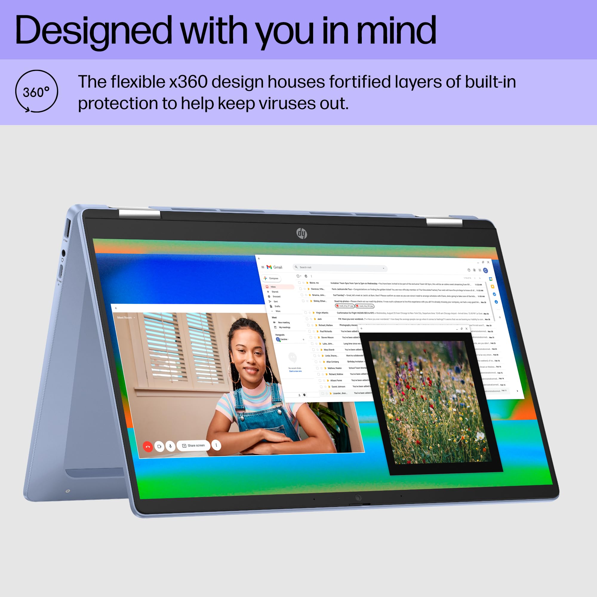 Hp Chromebook X360 14B 2-In-1 Laptop (14 Fhd Touchscreen, Intel N100, 4Gb Ram, 128Gb Storage (64Gb Emmc + 64Gb Sd Card)) Home &