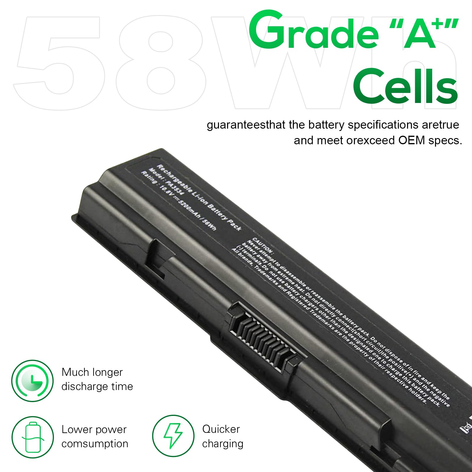 Futurebatt Laptop Battery 5200Mah For Pa3534U 1Brs Toshiba Satellite A200 A205 A210 A215 A300 A300D A305 A305D L200 A215 S4697 A