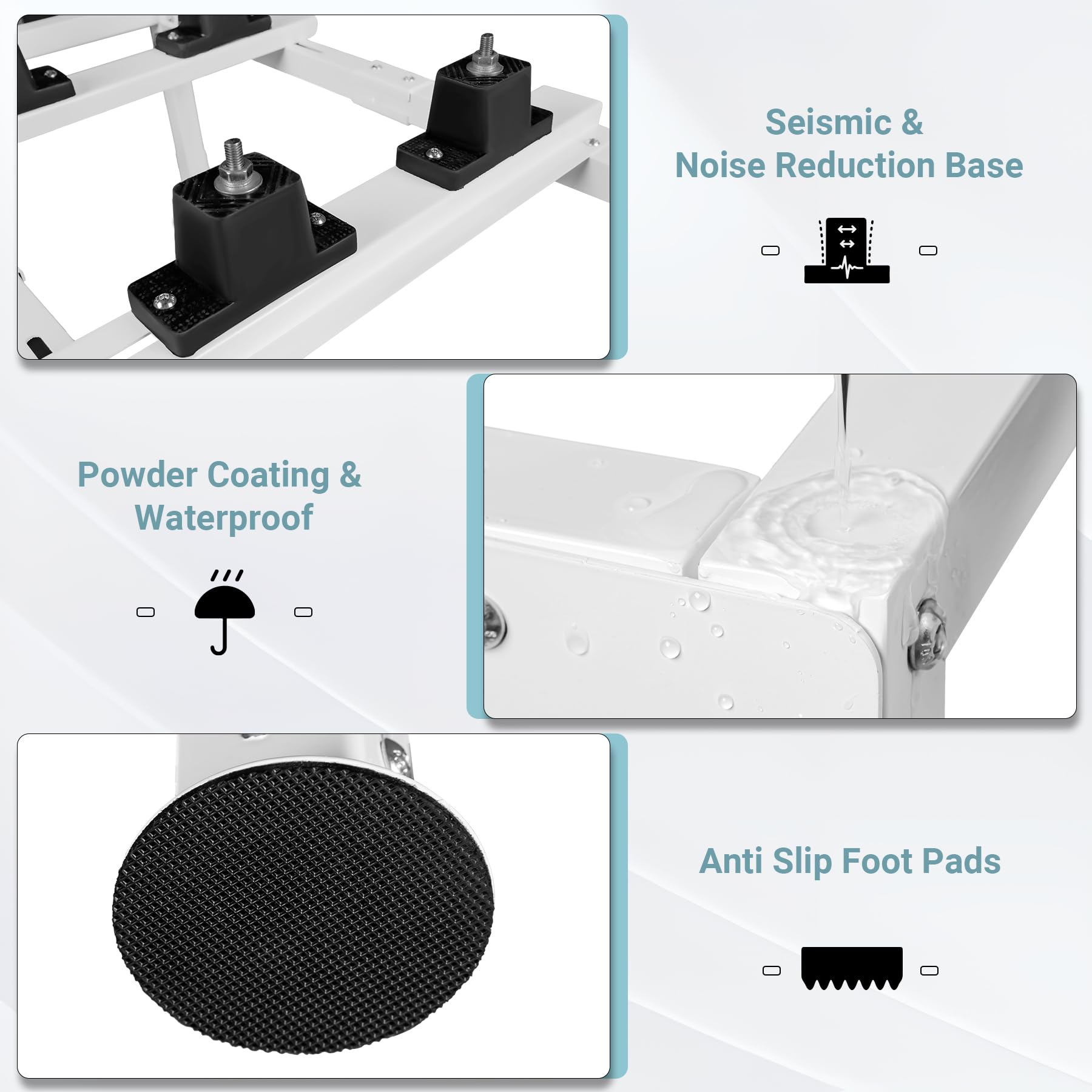 Eastrexon Mini Split Ground Stand, Adjustable Anti Vibration Mini Split Stand W/ 400Lbs Load Capacity, Heavy Duty Ac Stand For 9