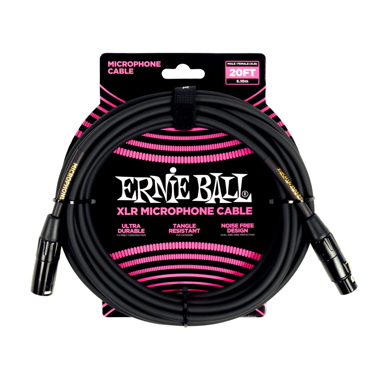 Ernie Ball Xlr Mircrophone Cable, 20Ft, Black (P06388)