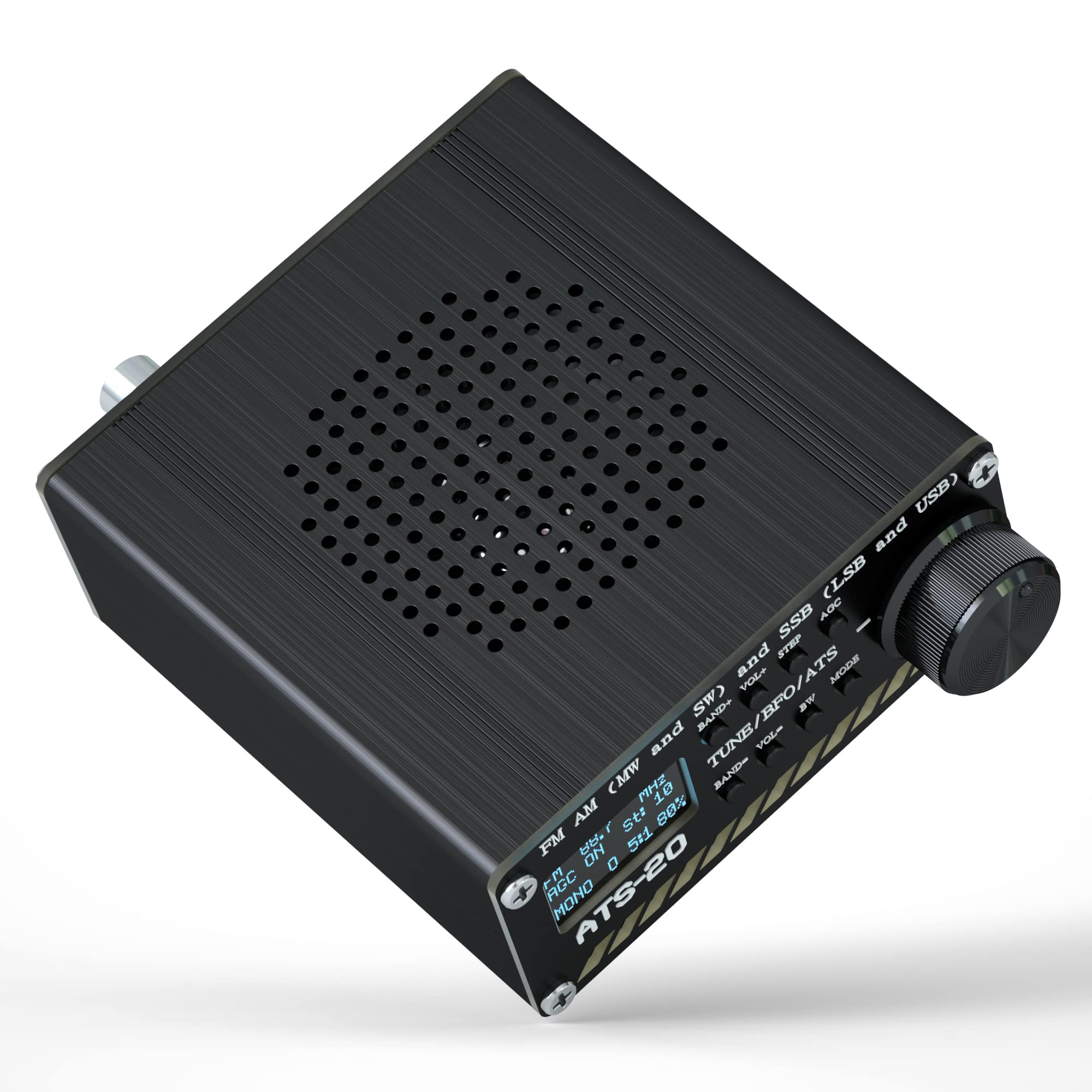 Bulipu Si4732 All Band Full Frequency Radio Receiver, Fm Am (Mw And Sw) Ssb (Lsb And Usb) With Speaker, Antenna, Battery, Black