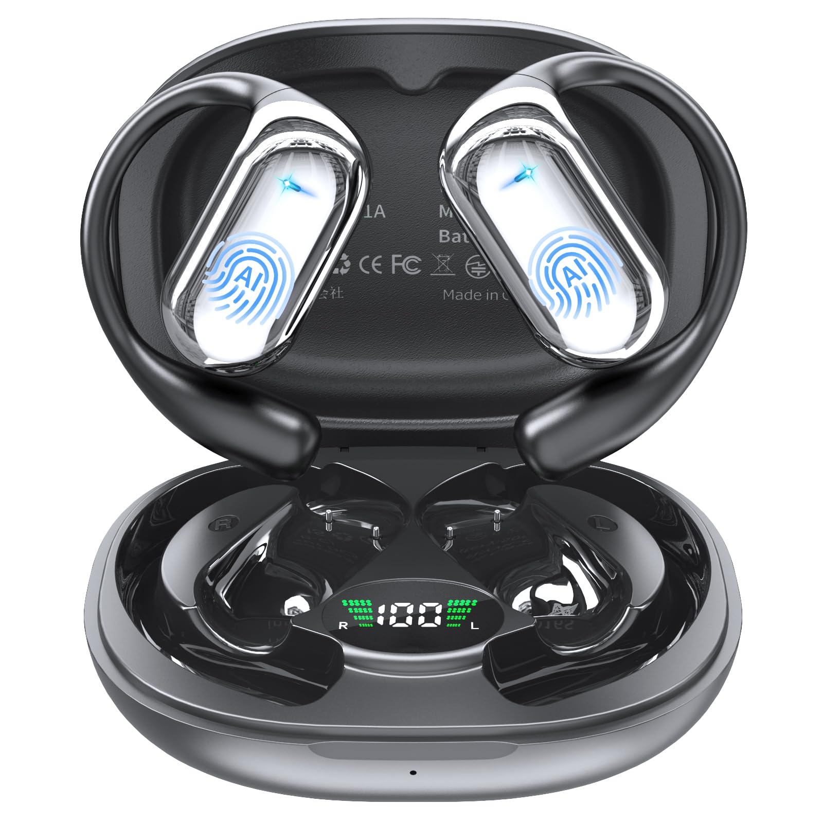 MAIJOFO OWS Open-Ear AI Translator Earbuds: Bluetooth 5.4, 144-Language Real-Time Translation, 4-in-1 Headphones for Calls/Music