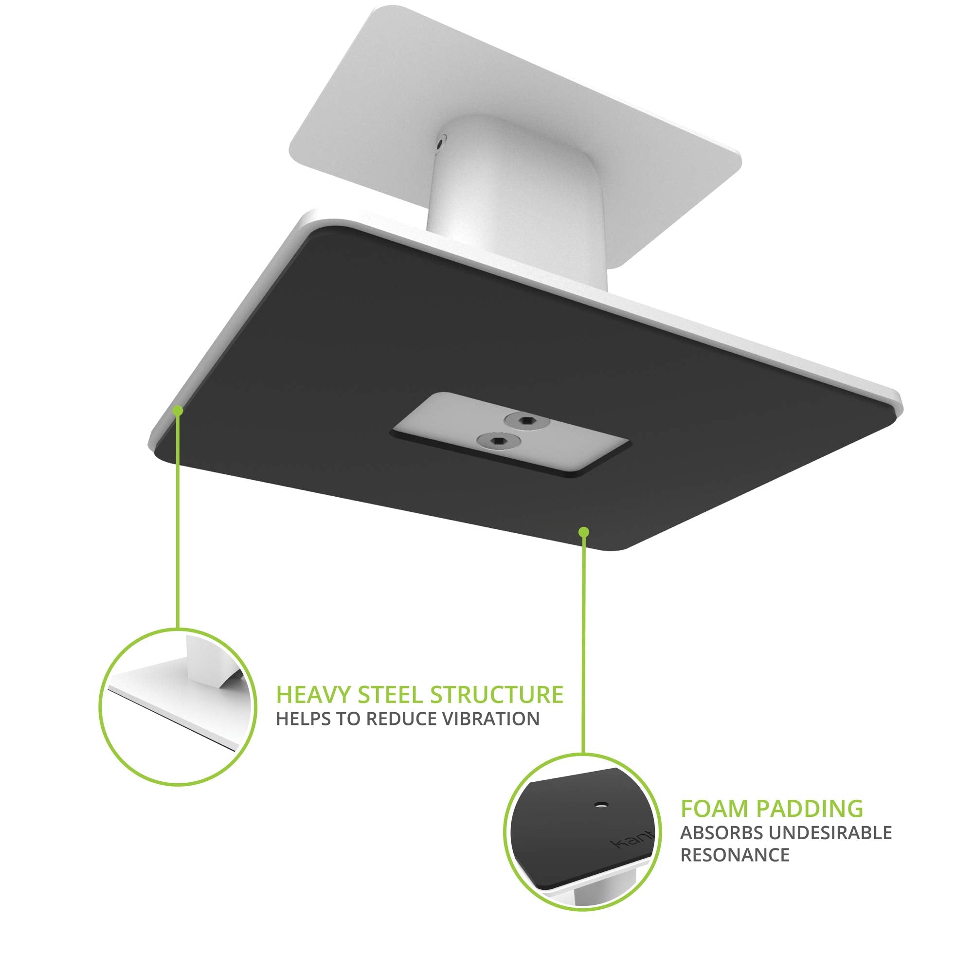 Kanto Sp6Hdw Universal Desktop Speaker Stands   6 Inch   2 Pack   Steel (White)