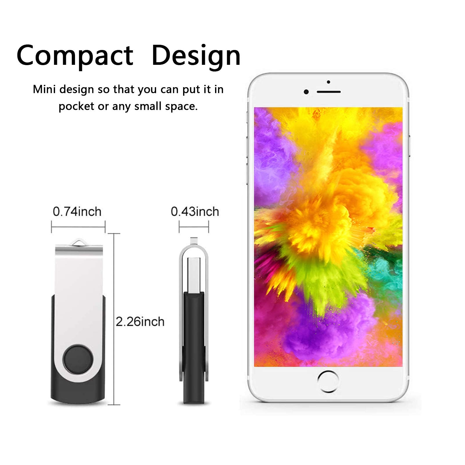 Kootion 10 Pack 32Gb Flash Drive Usb 3.0 Flash Drive Usb Drives Thumb Drive 32Gb Jump Drives Keychain Memory Stick Black