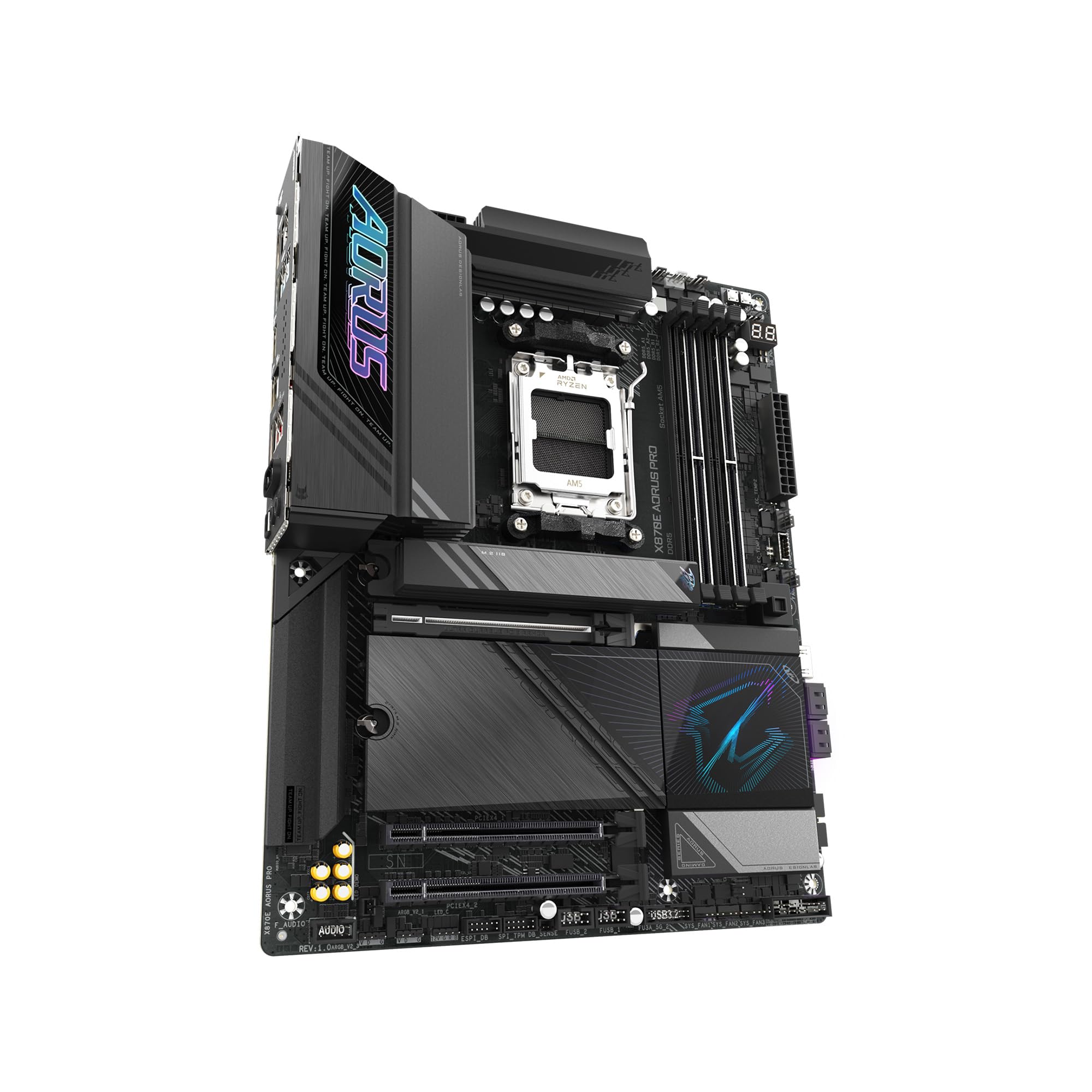 Gigabyte X870E Aorus Pro Amd Am5 Lga 1718 Motherboard, Atx, Ddr5, 4X M.2, Pcie 5.0, Usb4, Wifi7, 2.5Gbe Lan, Ez Latch, 5 Year Wa