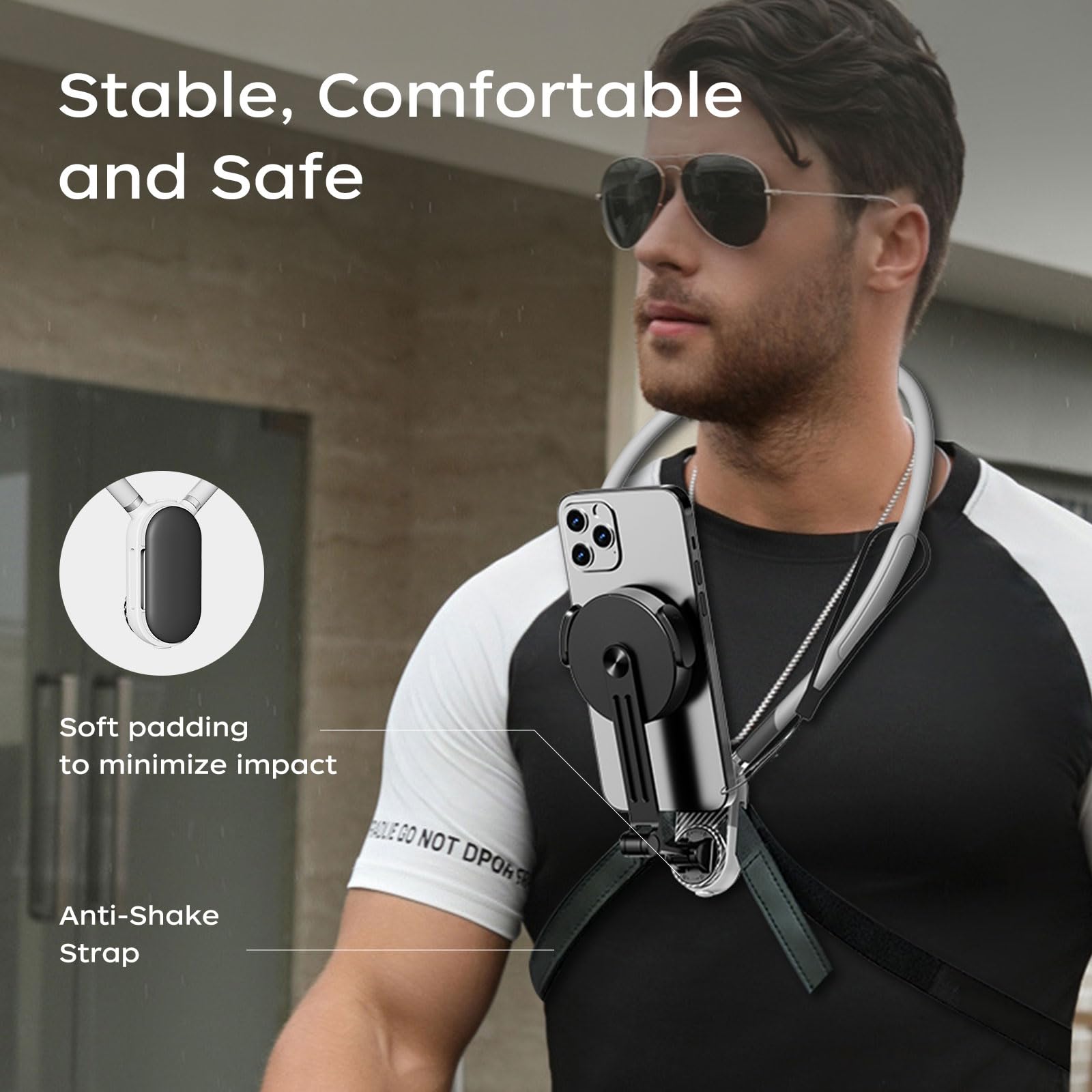 Funsnap Magnetic Neck Mount For Phones, Pov Phone Holder Hand Free Chest Stand Video Recording Vlog For Iphone 16 15 14 13 Andro