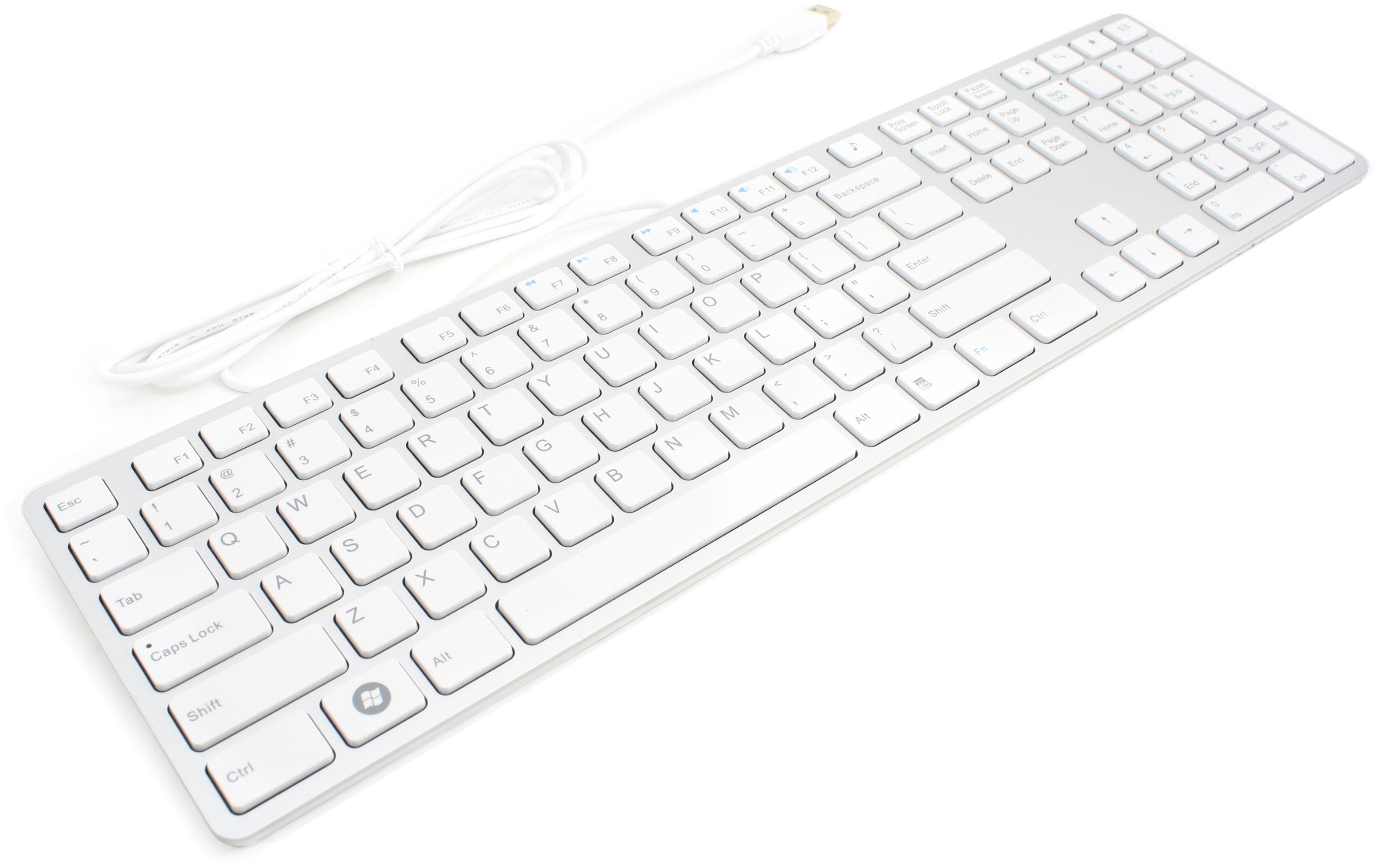 I-Rocks BUSlink Media White Aluminum X-Slim Keyboard for PC (KR-6402-WH)