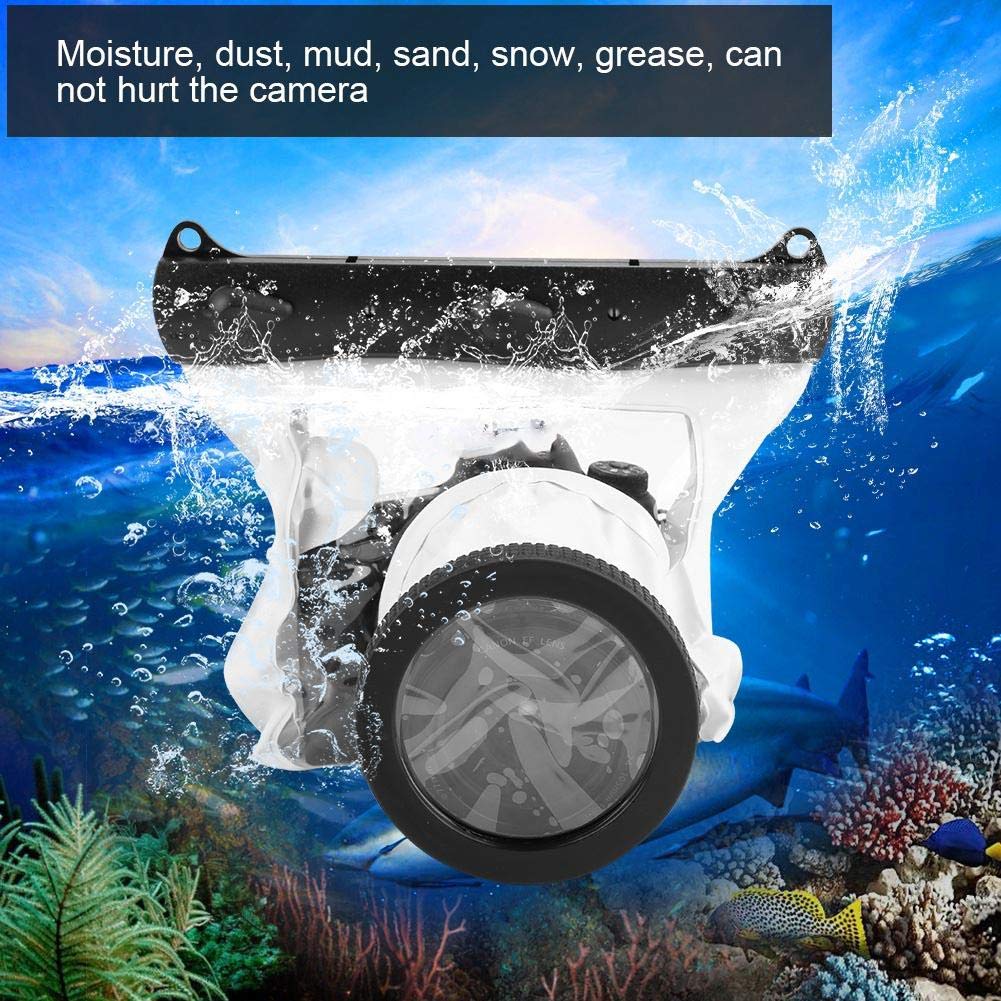 Pomya Waterproof Dving Case Bag Underwater Photograpy Housing Cage 20M For Canon Nikon Dslr Cameras(White)