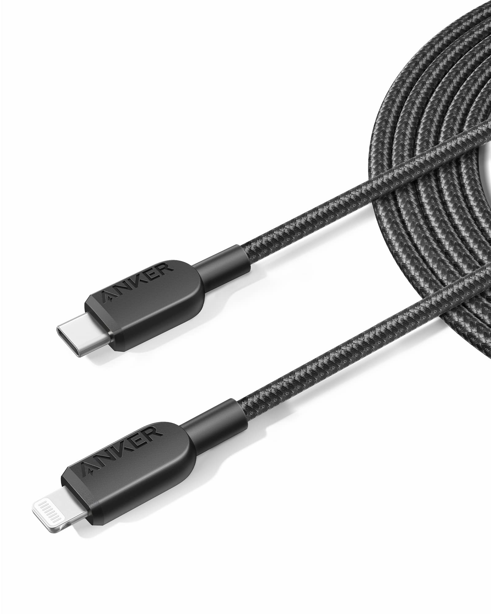 Anker Usb C To Lightning Cable, 310 Usb C To Lightning Braided Cable(10Ft, Black), Mfi Certified, Fast Charging Cable For Iphone