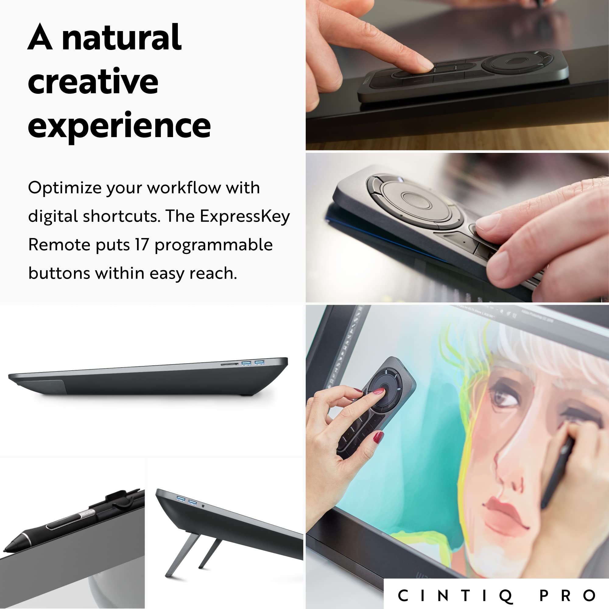 Wacom Cintiq Pro 24 Creative Pen And Touch Display - 4K Graphic Drawing Monitor With 8192 Pen Pressure And 99% Adobe Rgb (Dth242