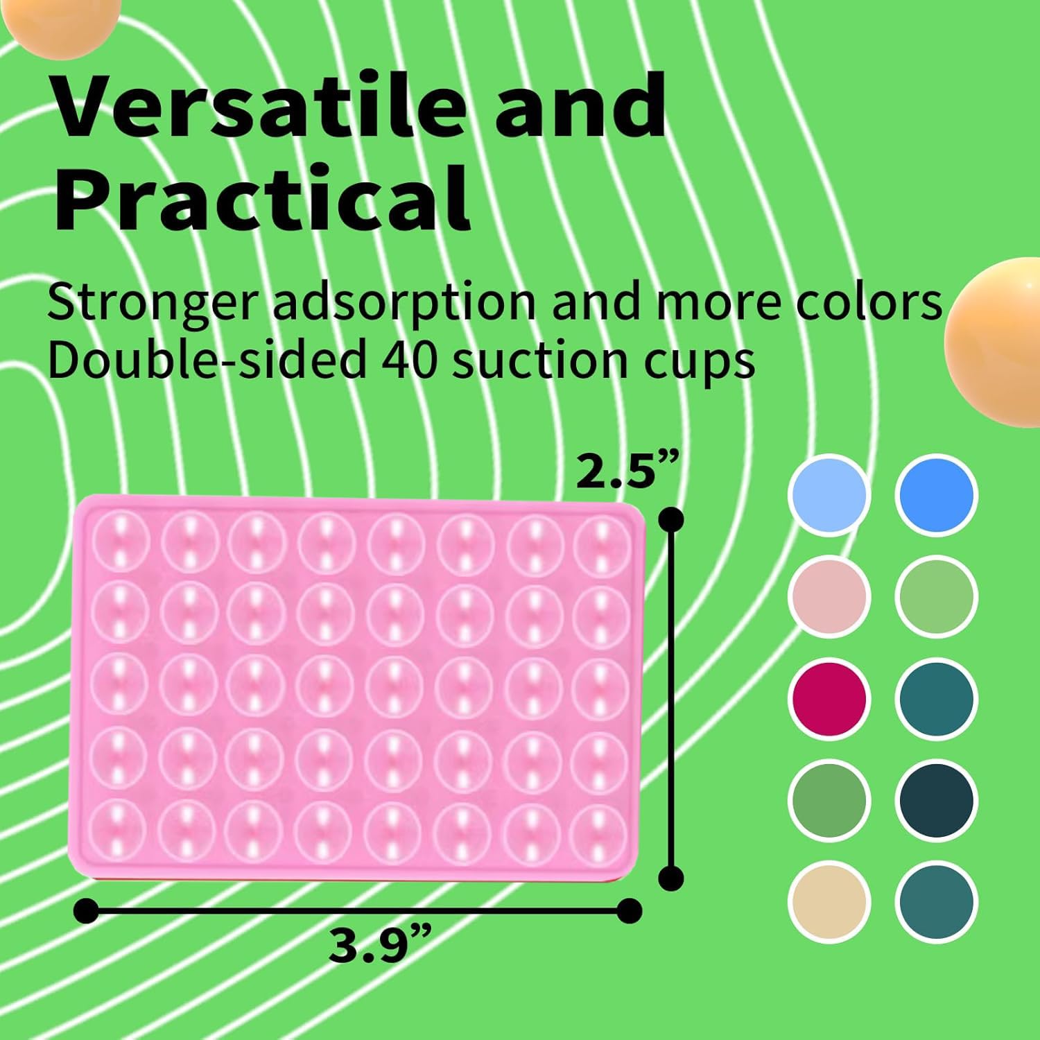 Veadoolly Octo Cup Buddy Sticky Grip Holder For Silicone Cellphone, Silicone Suction Cup Phone Case Mount Double Sided, Hands-Fr