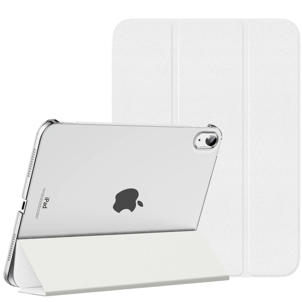 MoKo for iPad (A16) 11th Generation Case 11 Inch 2025, iPad 10th Generation Case 10.9 Inch 2022, Slim Stand Hard PC Translucent Back Shell Smart Cover, Support Touch ID, Auto Wake/Sleep, White