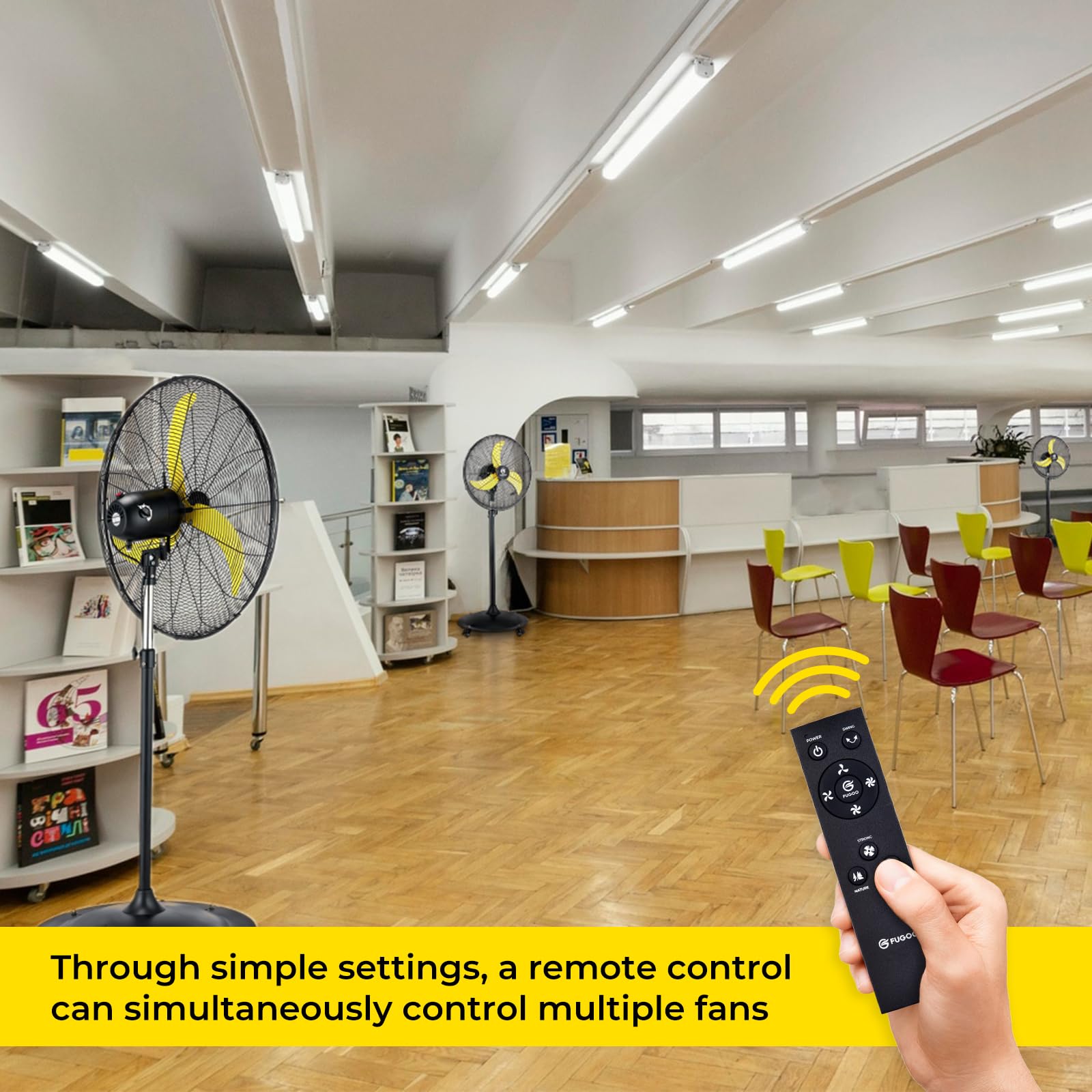 Fugoo 24 Outdoor Oscillating Pedestal Fan With Remote Control,All Sealed Bldc Motor, 4-Speed Waterproof Outdoor Fan, Heavy Dut