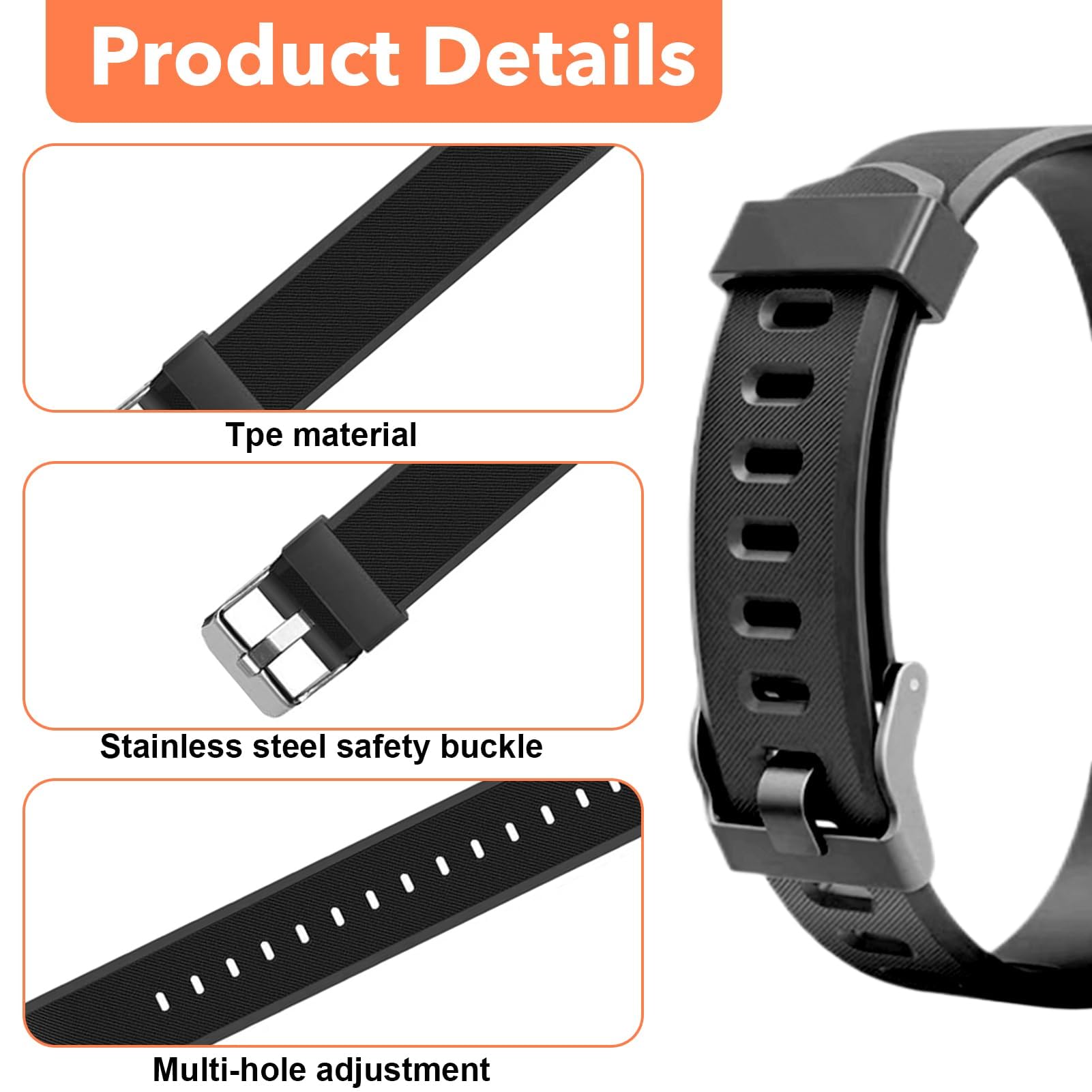 Hoeslaw 2 Pcs Watch Bands Replacement For Id115Plus Hr, Very Fit Pro Activity Fitness Tracker Wrist Bands Set, Multicolor Veryfi