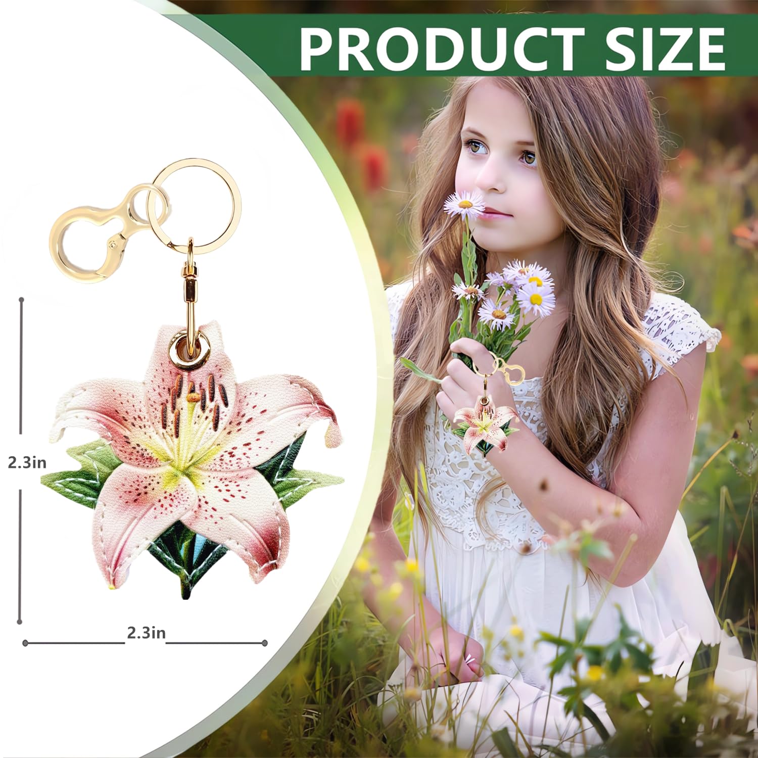 Borkuana Leather Keychain Holder Case Compatible With Apple Airtag, Cute Protective Air Tag Cover With Keychain Ring, Anti Scrat