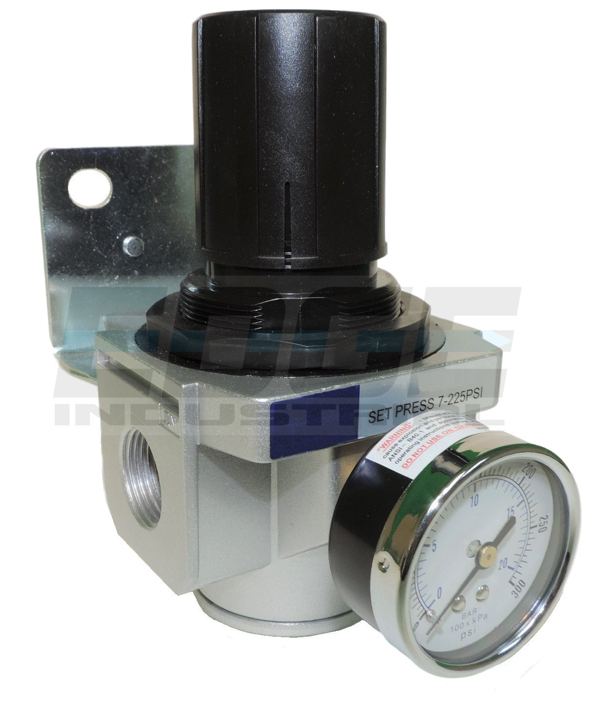 Heavy Duty High Flow 3/4'' In Line Compressed Air Pressure Regulator, 7 To 215 Psi Adjustable, Bracket, Gauge