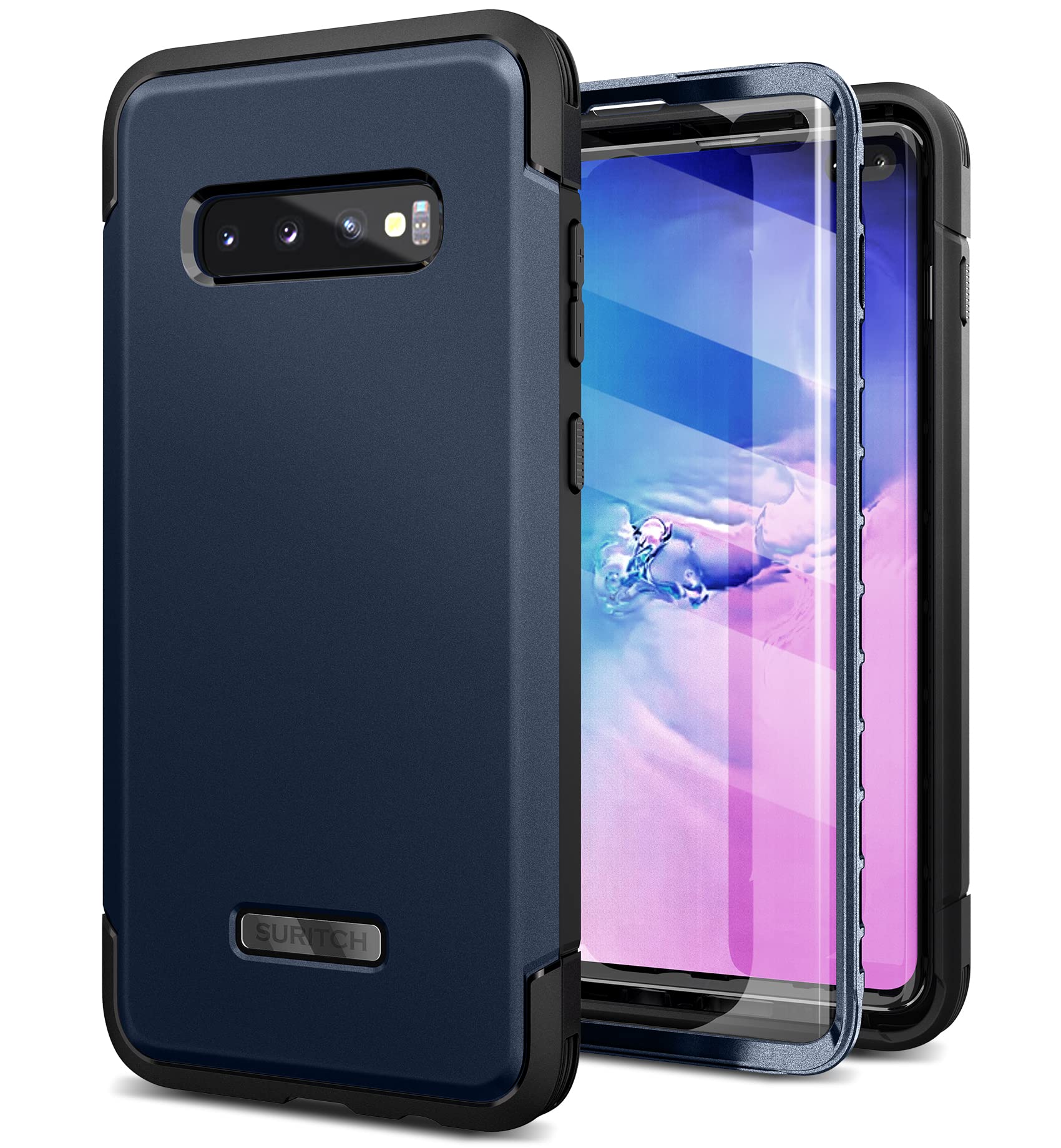 Suritch For Samsung Galaxy S10 Plus Case, [Built In Screen Protector] 360