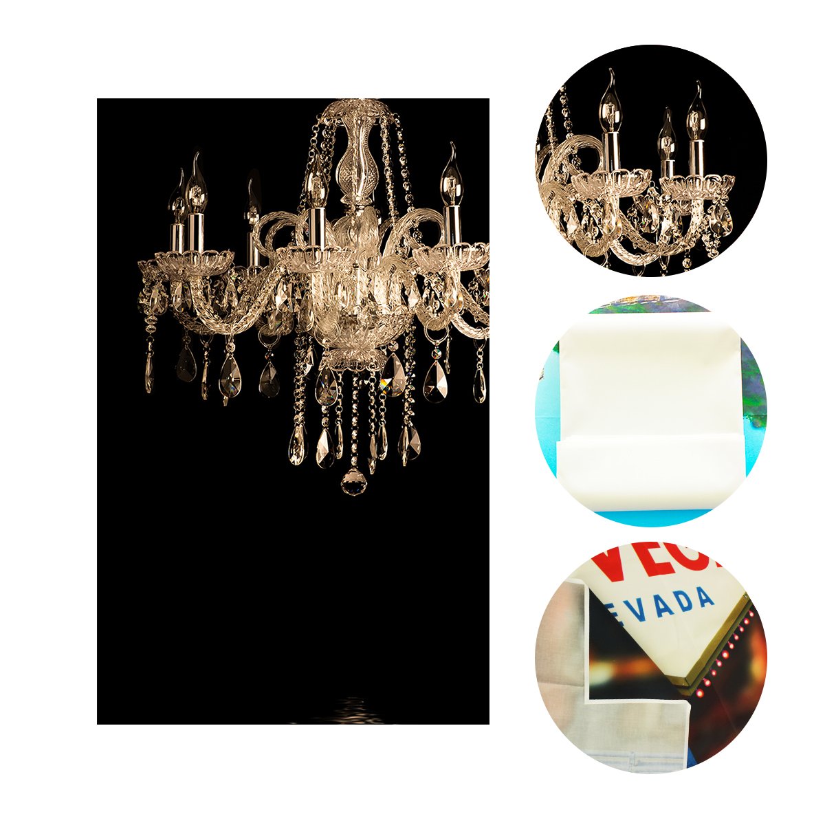 Lylycty 5X7Ft Luxurious Chandeliers Photography Background European Gorgeous Crystal Chandelier Black Backdrop Studio Props Indoor Decorations Ly024