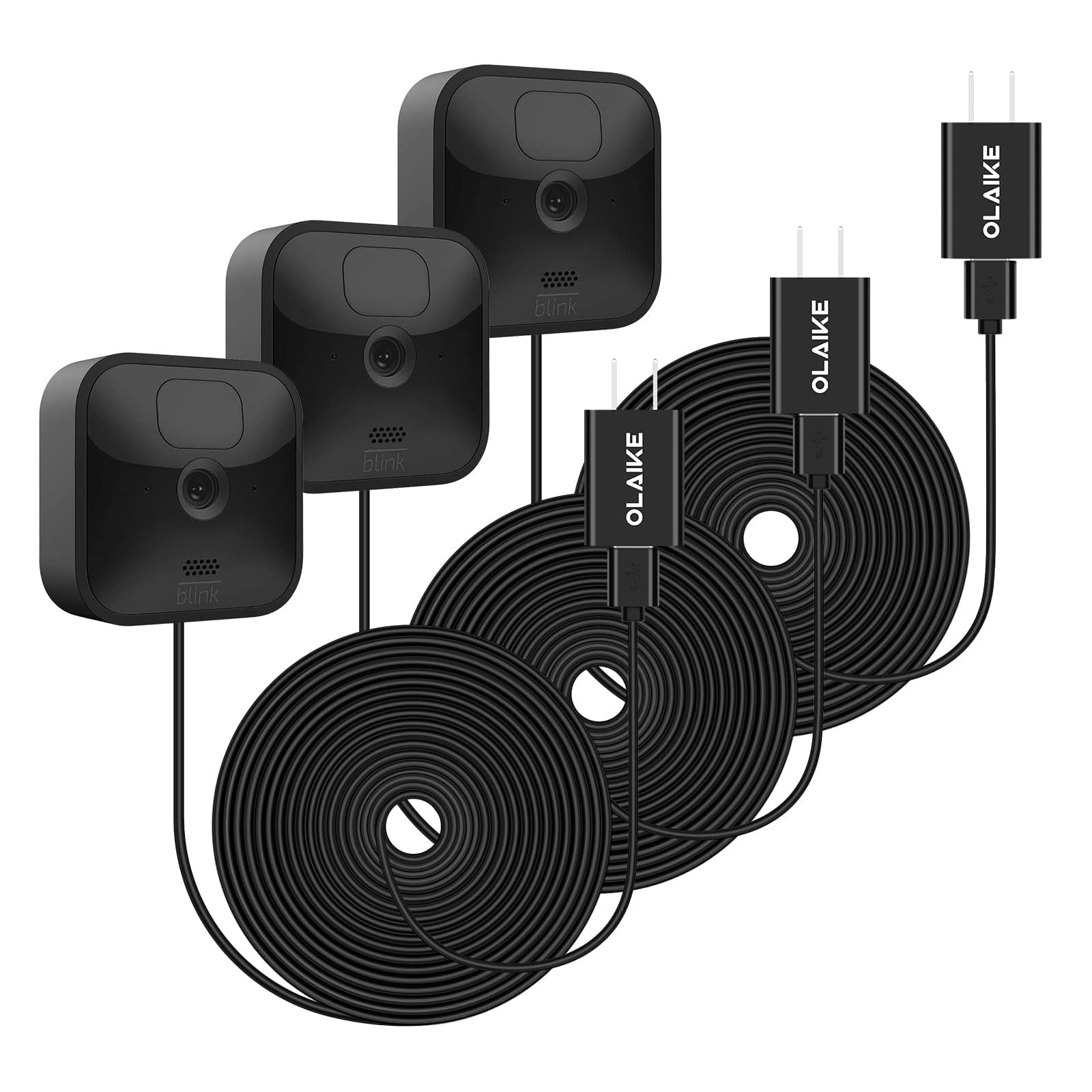 Olaike 3 Pack 26Ft/8M Weatherproof Micro Usb Power Cord And Charger For Blink Outdoor Indoor Camera 3Rd Gen/Xt/Xt2 Camera, Wyze