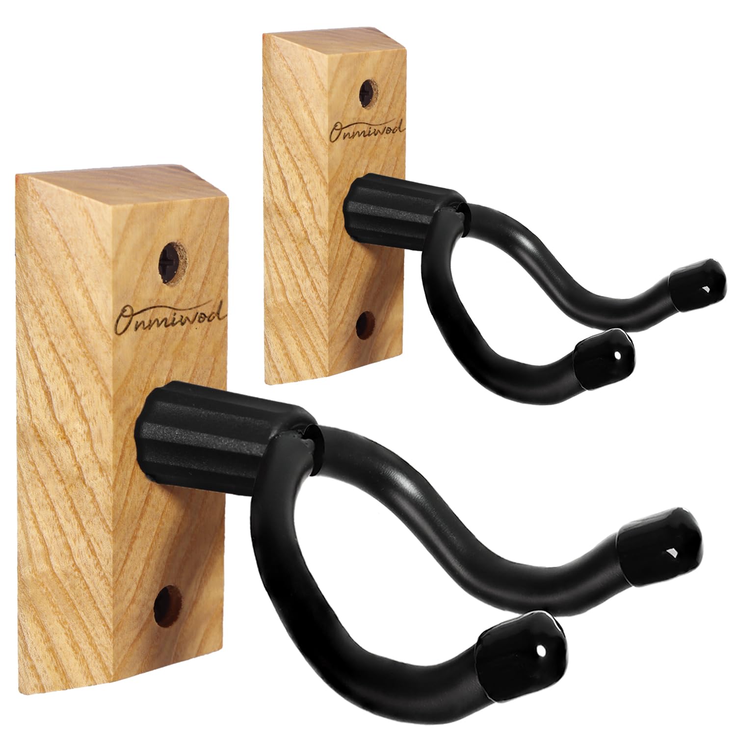 Onmiwod Ukulele Wall Mount Hanger 2 Pack, Ash Hardwood U Shaped Ukulele Holder Hanger, Ukulele Wall Mount Hook For Ukulele Banjo