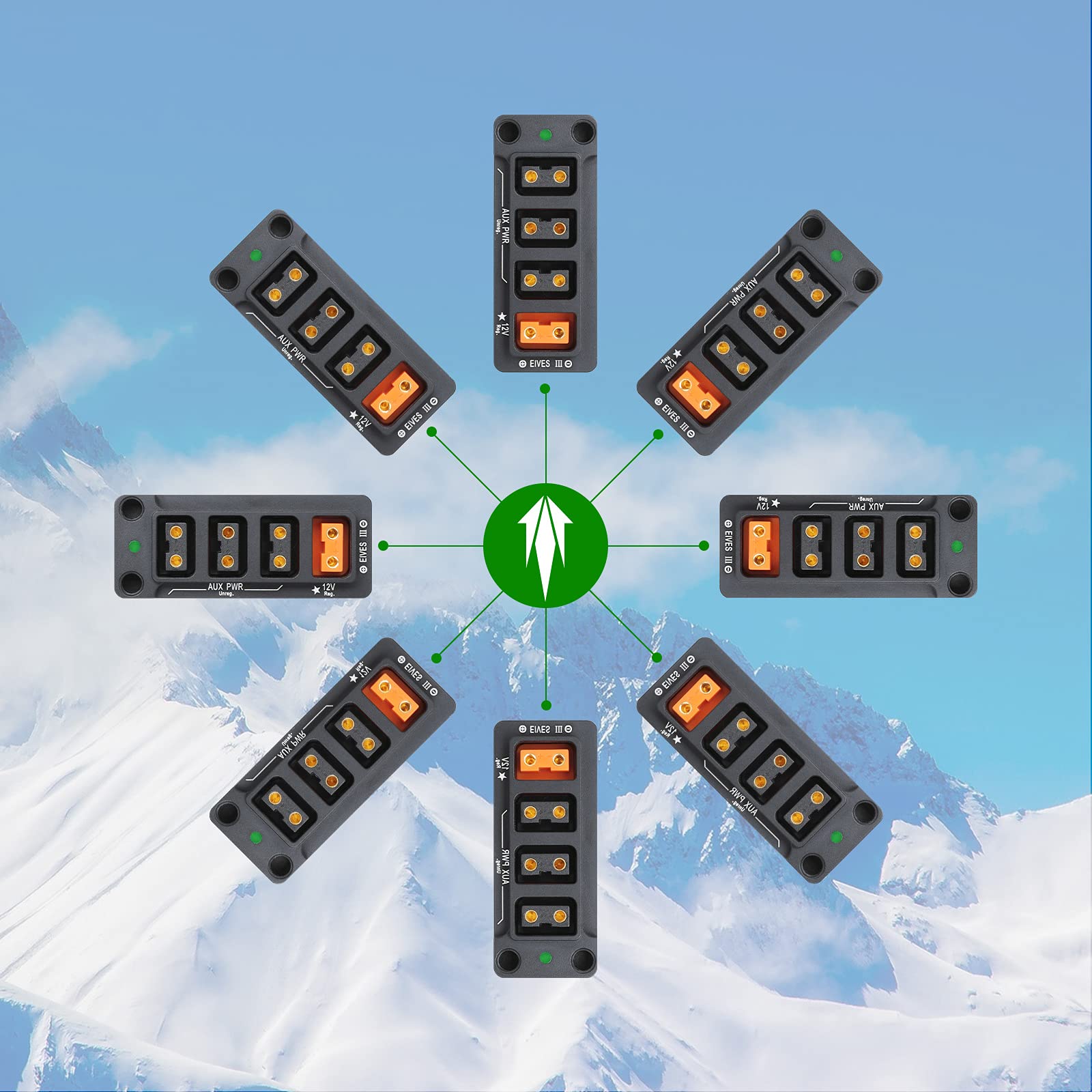 12V Regulated Surge Protection Metal P Tap D Tap Splitter For Arri|Red|Sony|Teradek |Smallhd|Dji|Tilta |Smallrig|V Mount|Gold Mount, 1/4' 20 Screw Threads Braided Kevlar Cable 17.7 Inches(Black