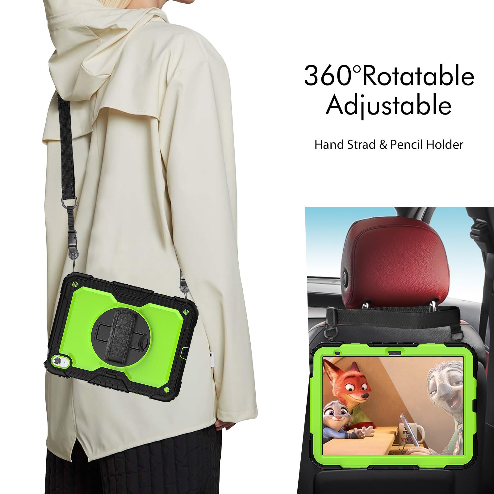 Sibeitu Case Compatible With Ipad 10Th Generation10.9'', Ipad 10 Case With Screen Protector And Pencil Holder Full Body Drop Pro