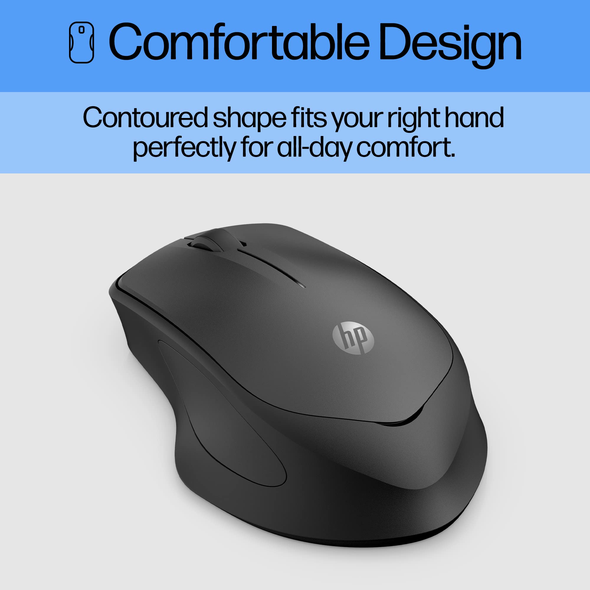 Hp Wireless Silent 280M Mouse - Ergonomic Right-Handed Design, 18 Month Battery Life, And 2.4Ghz Reliable Connection - Works For