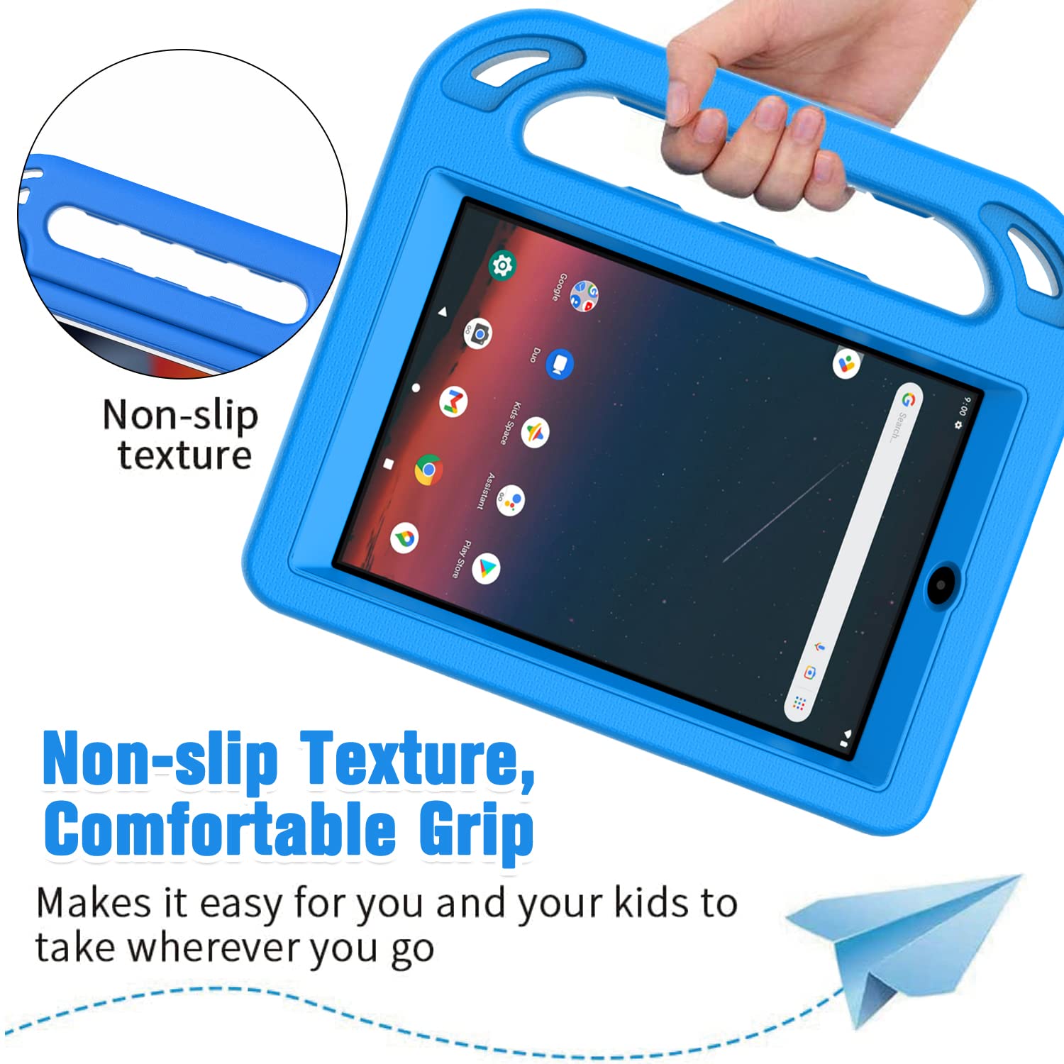 Bmouo Kids Case For Onn 8 Tablet 2022 Gen 3 (Model:Tbblu100071483)   With Built In Screen Protector, Shockproof Light Weight Han