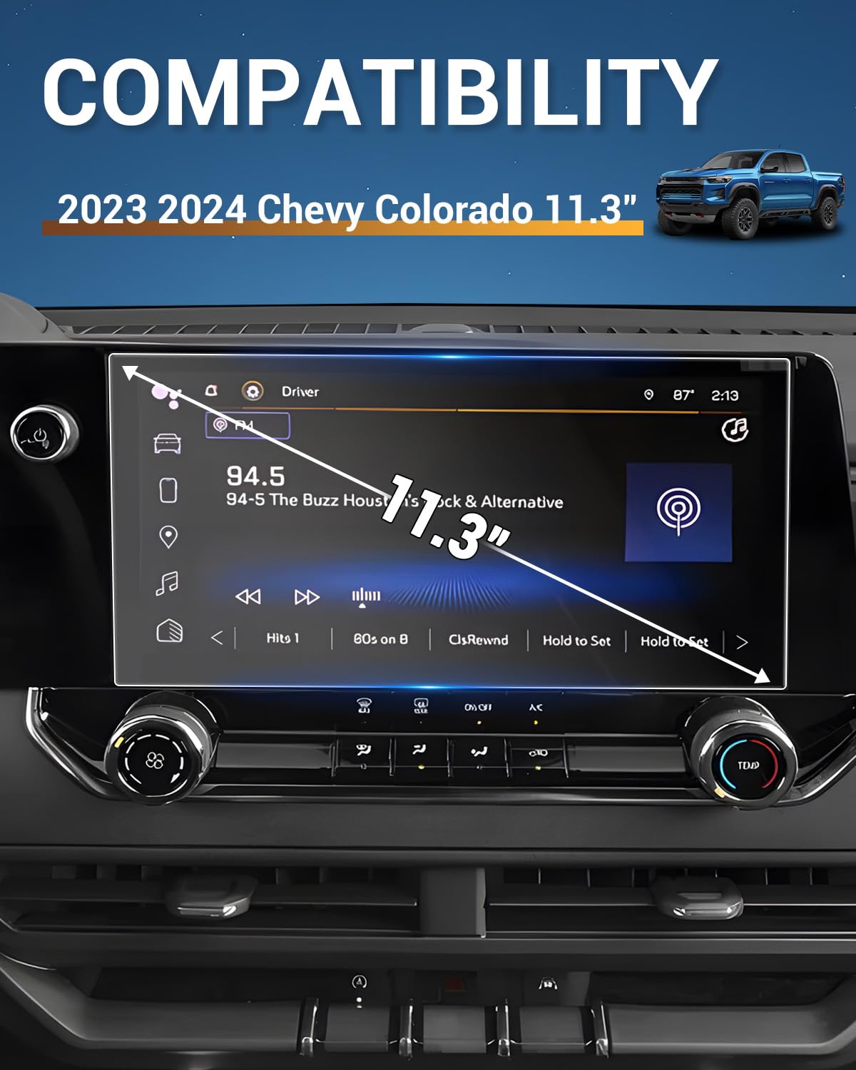 Yee Pin Screen Saver Chevy Colorado 2023 2024 2025 Chevy Colorado Screen Protector For 2023 Chevy Colorado Infotainment Screen Protector 11.3 Inch Screen Protector For Chevy Colorado Accessories